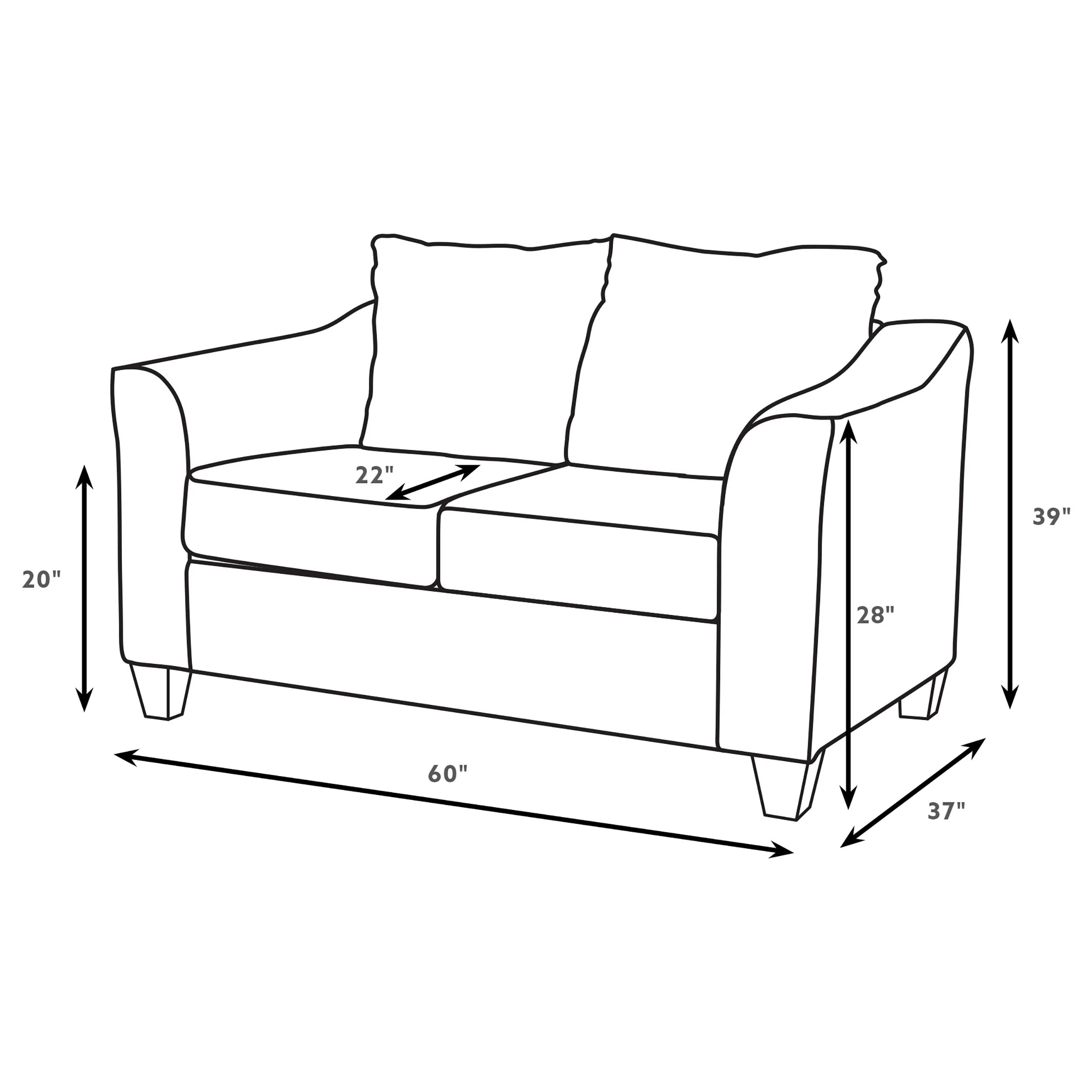 Salizar Upholstered Flared Arm Loveseat in Sand - Image 11