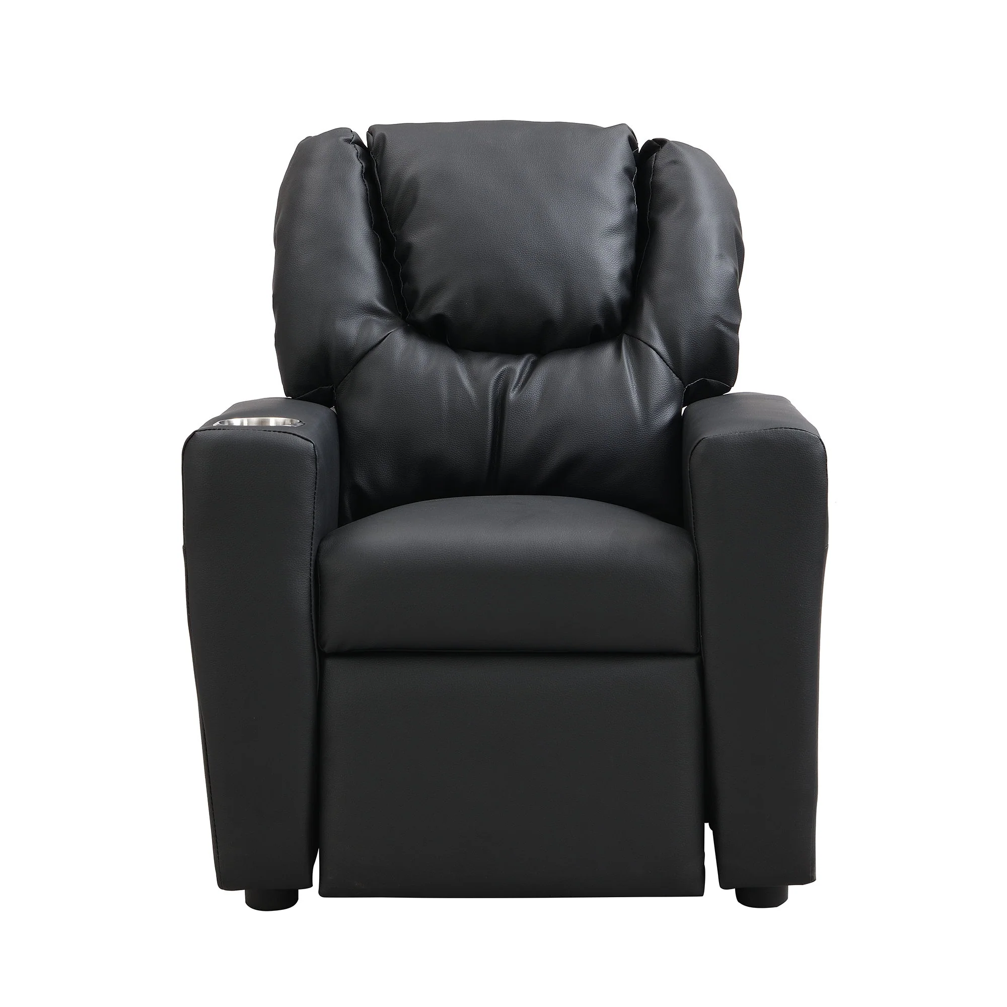Sally Deluxe Kids Recliner Chair With Cup Holder - Black - Image 6