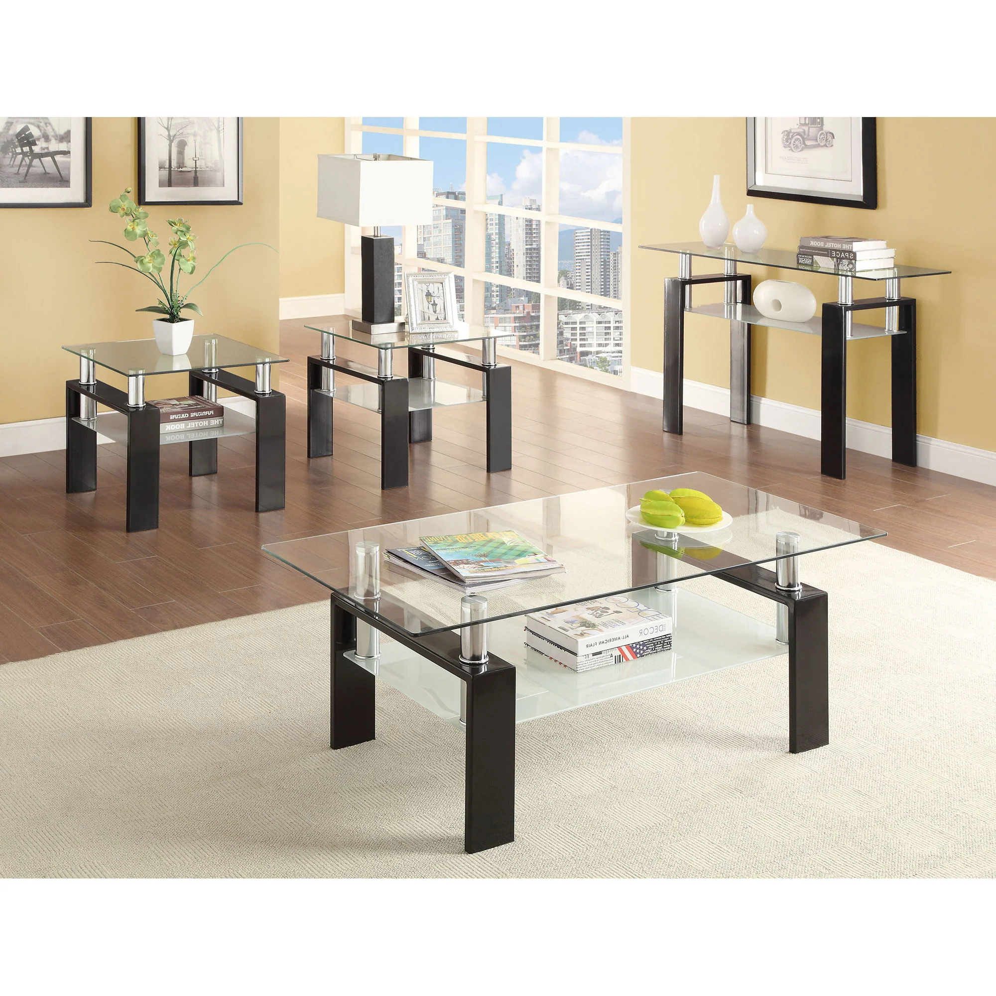 Samantha - 1 Shelf Square End Table - Black - Image 5