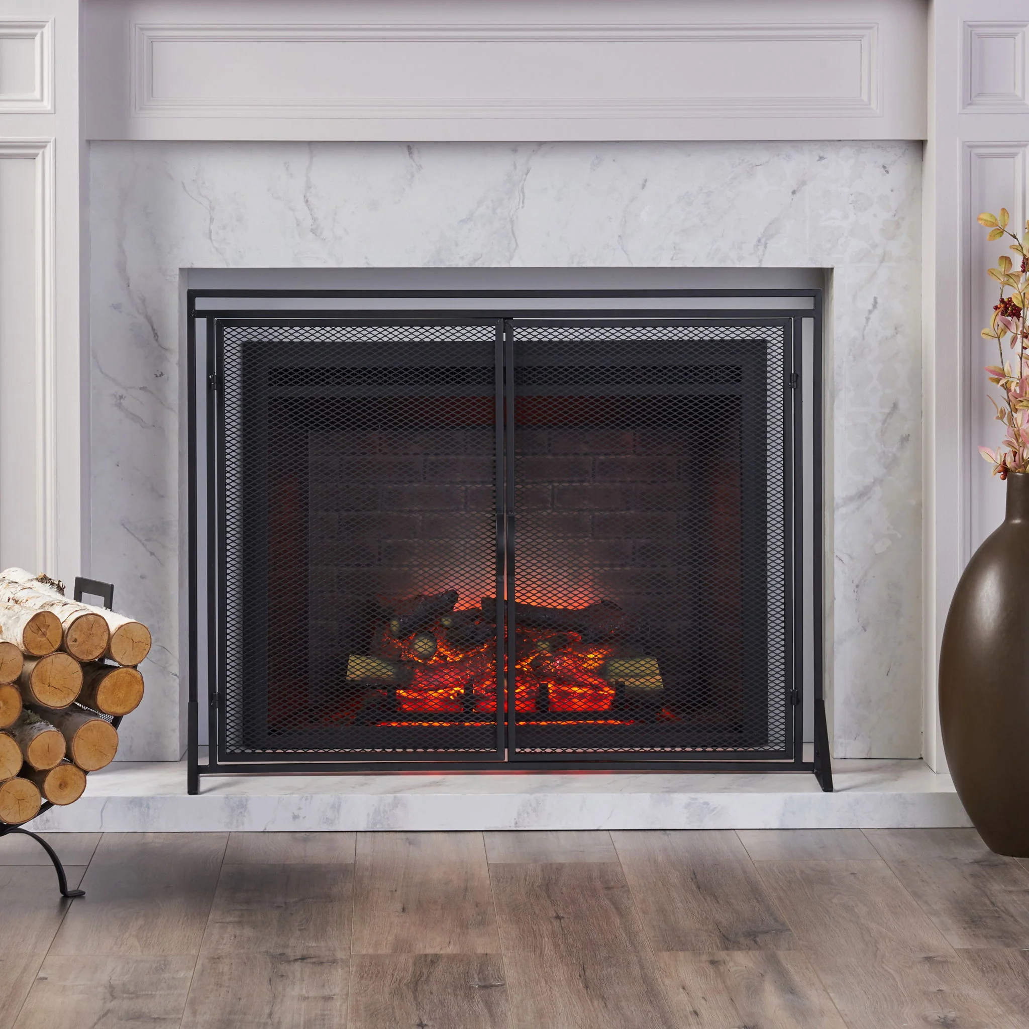 Samantha - Iron Fireplace Screen 2 Door Design - Image 8
