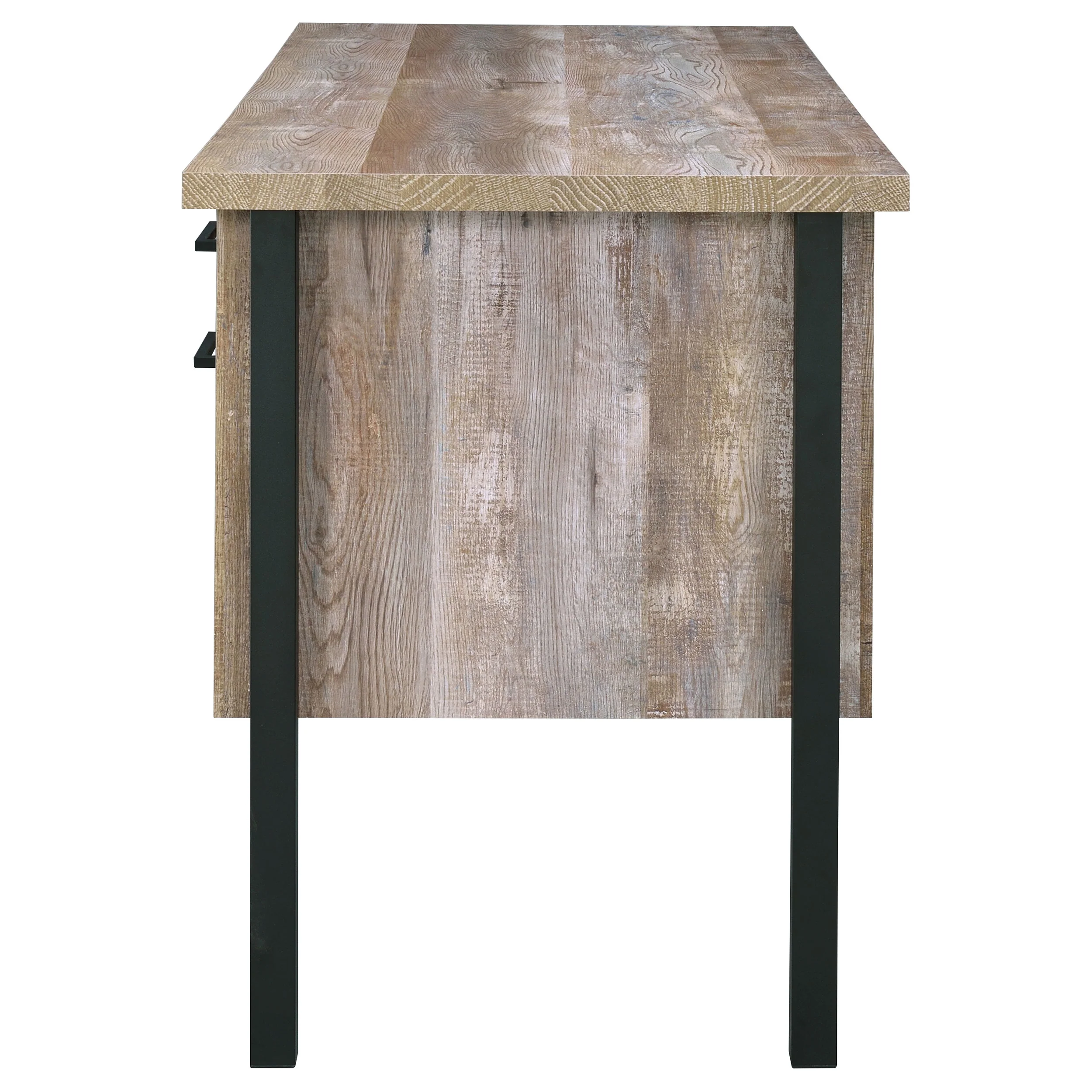Samson 60-Inch 4-Drawer Office Desk, Weathered Oak - Image 5