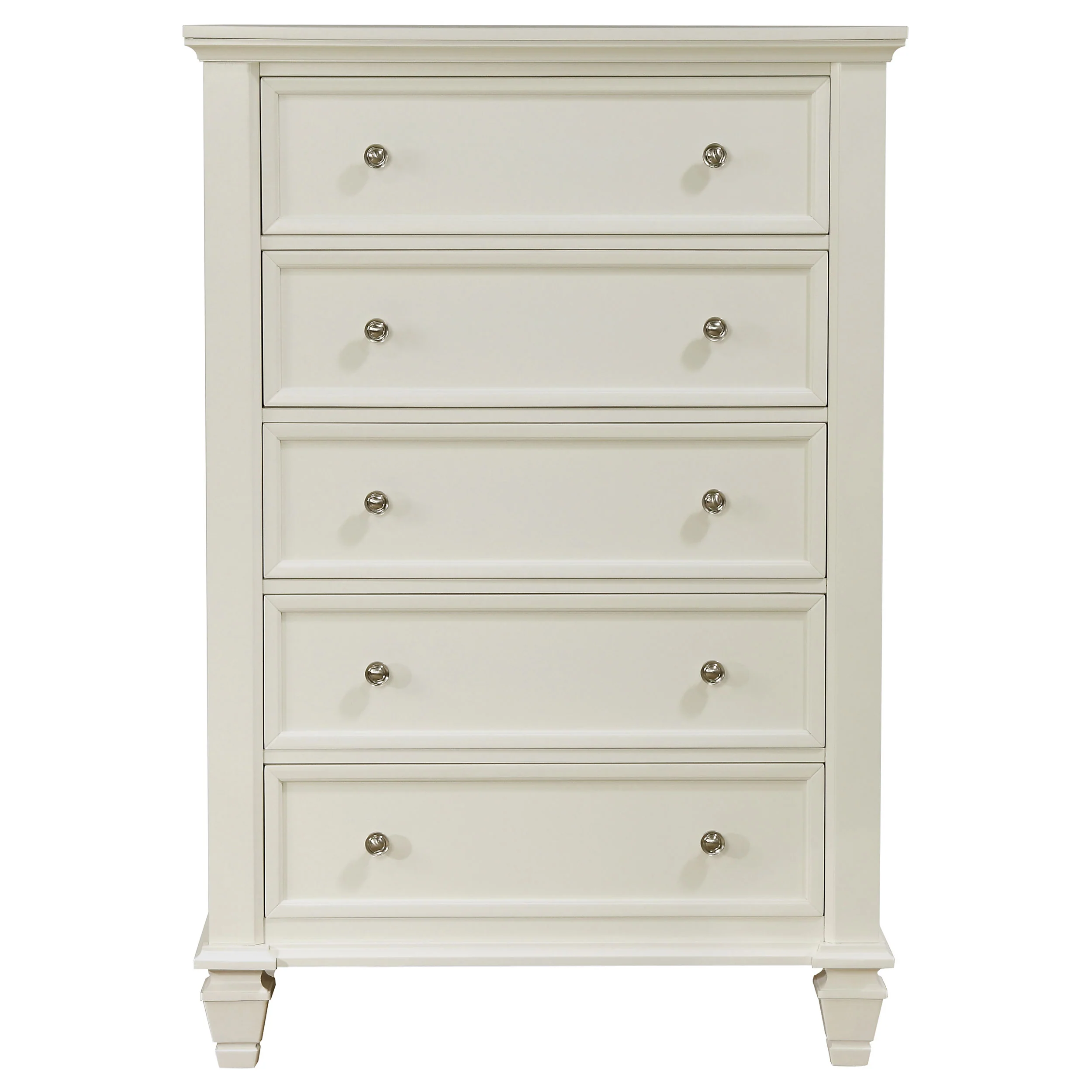 Sandy Beach 5-Drawer Bedroom Chest in Cream White - Image 4