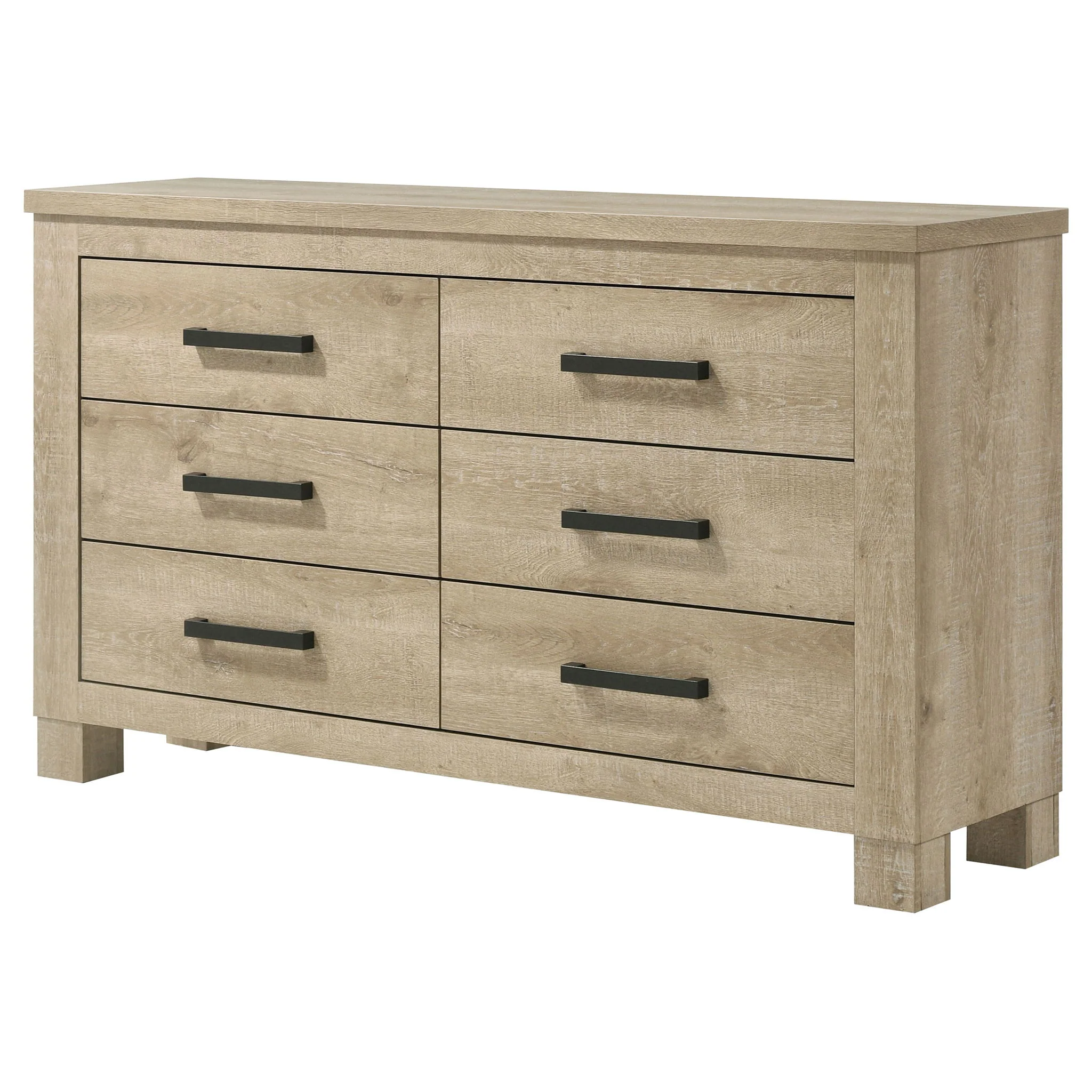 Sansome - 6 Drawer Bedroom Dresser With Pulls - Oak - Image 7