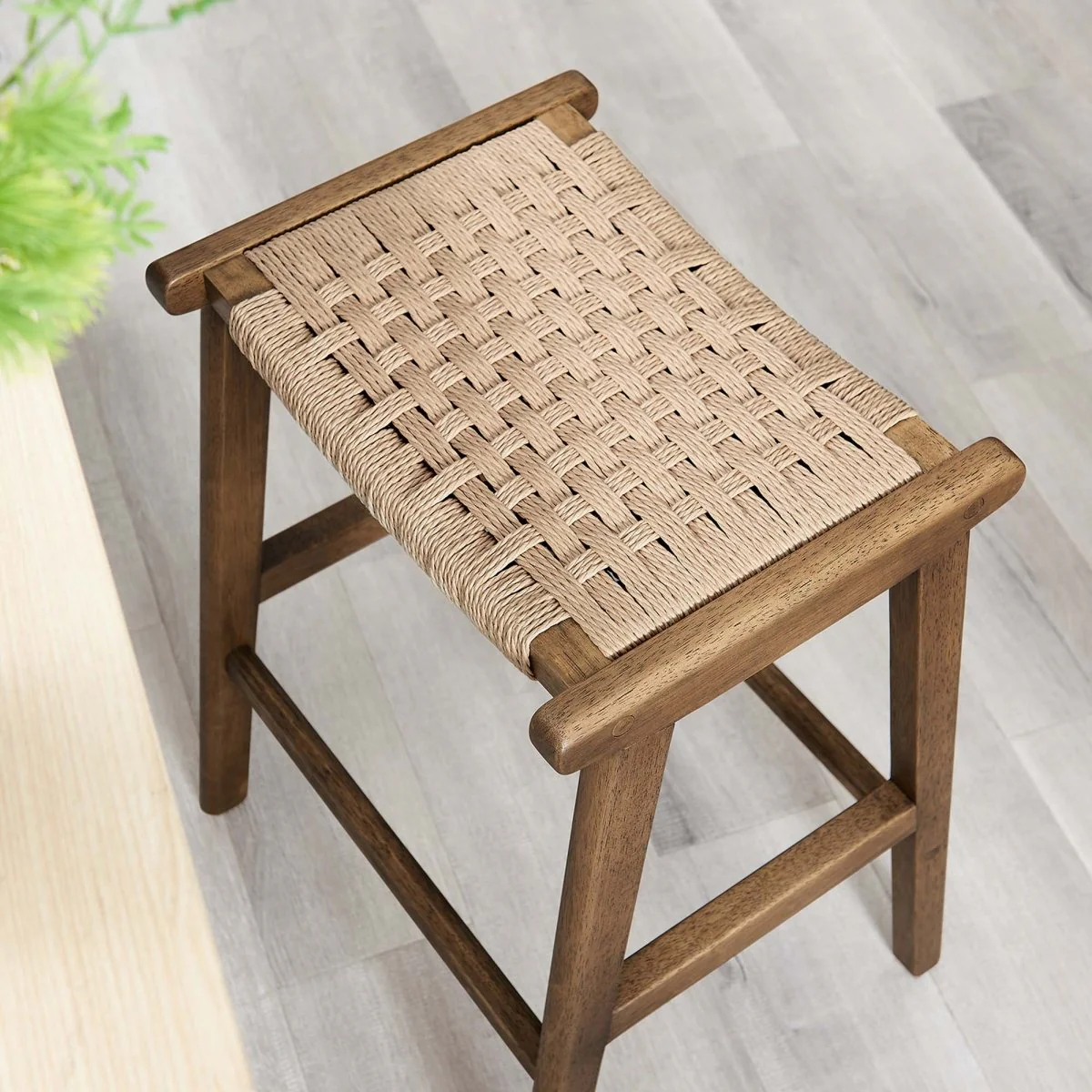 Saoirse Woven Rope Wood Counter Stool Set of 2 - Image 24