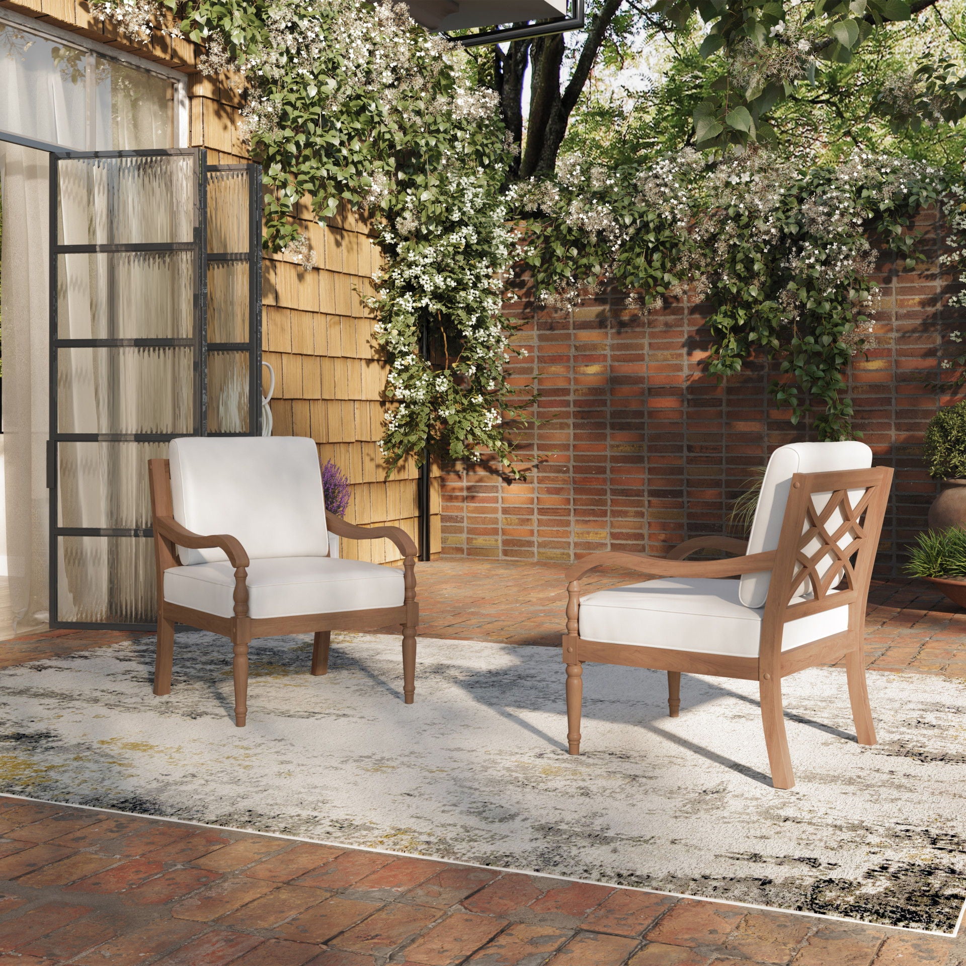 Savannah - Club Chairs (Set of 2) - White Linen - Image 4