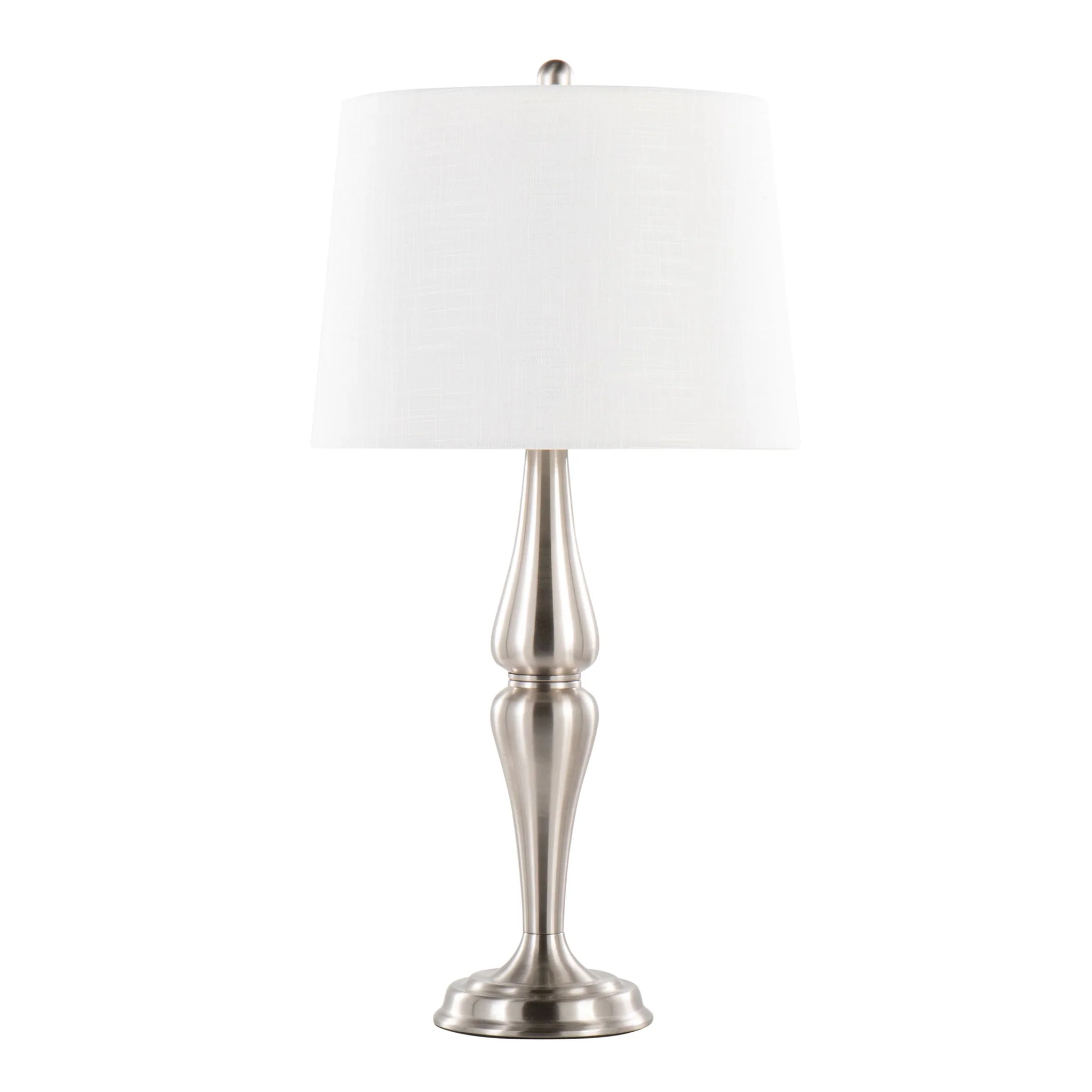 Sawyer - Contemporary Table Lamp (Set of 2) - Nickel / White - Image 5