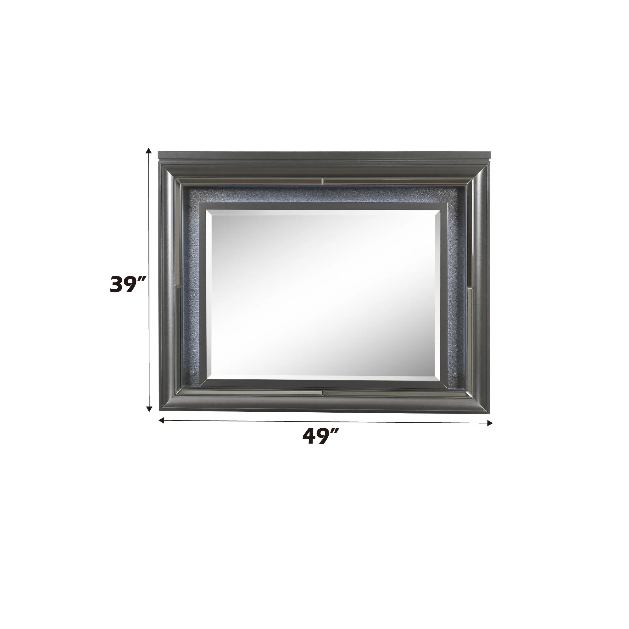 Sawyer - Metallic Mirror With LED - Gray - Image 5