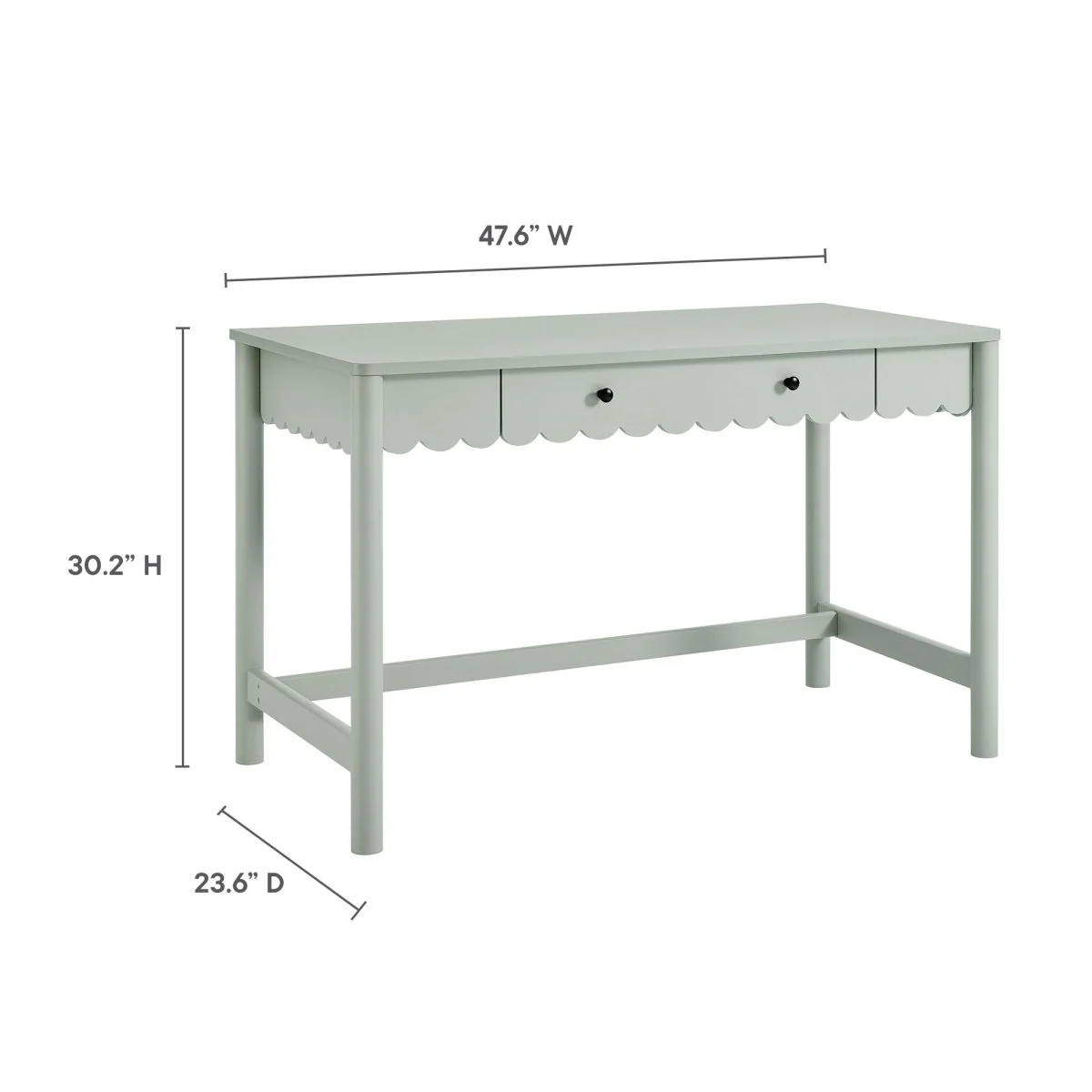 Scallop Writing Desk with Drawer — Elegant scallop-edged desk for home office and bedroom - Image 12