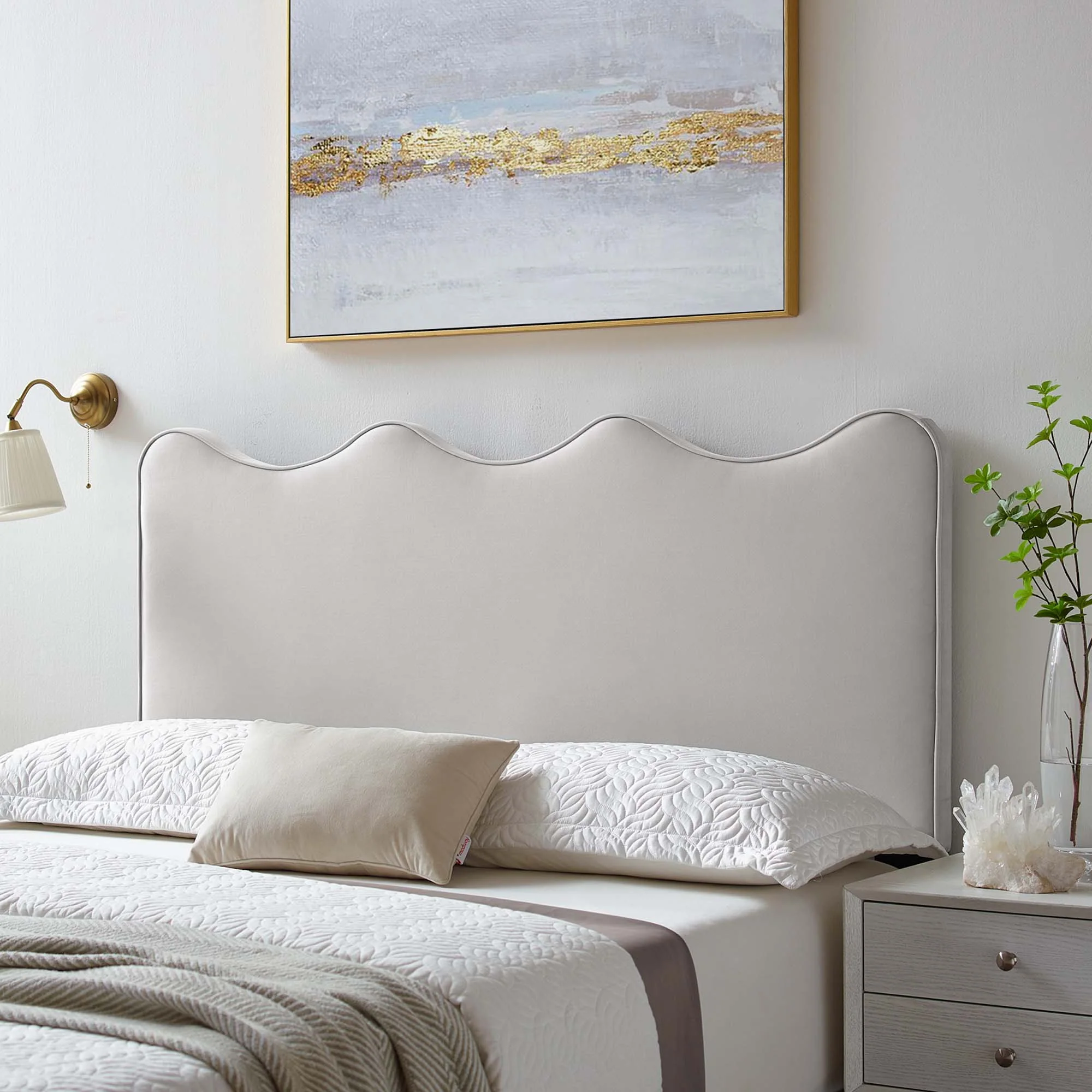 Scalloped Performance Velvet Headboard - Image 30
