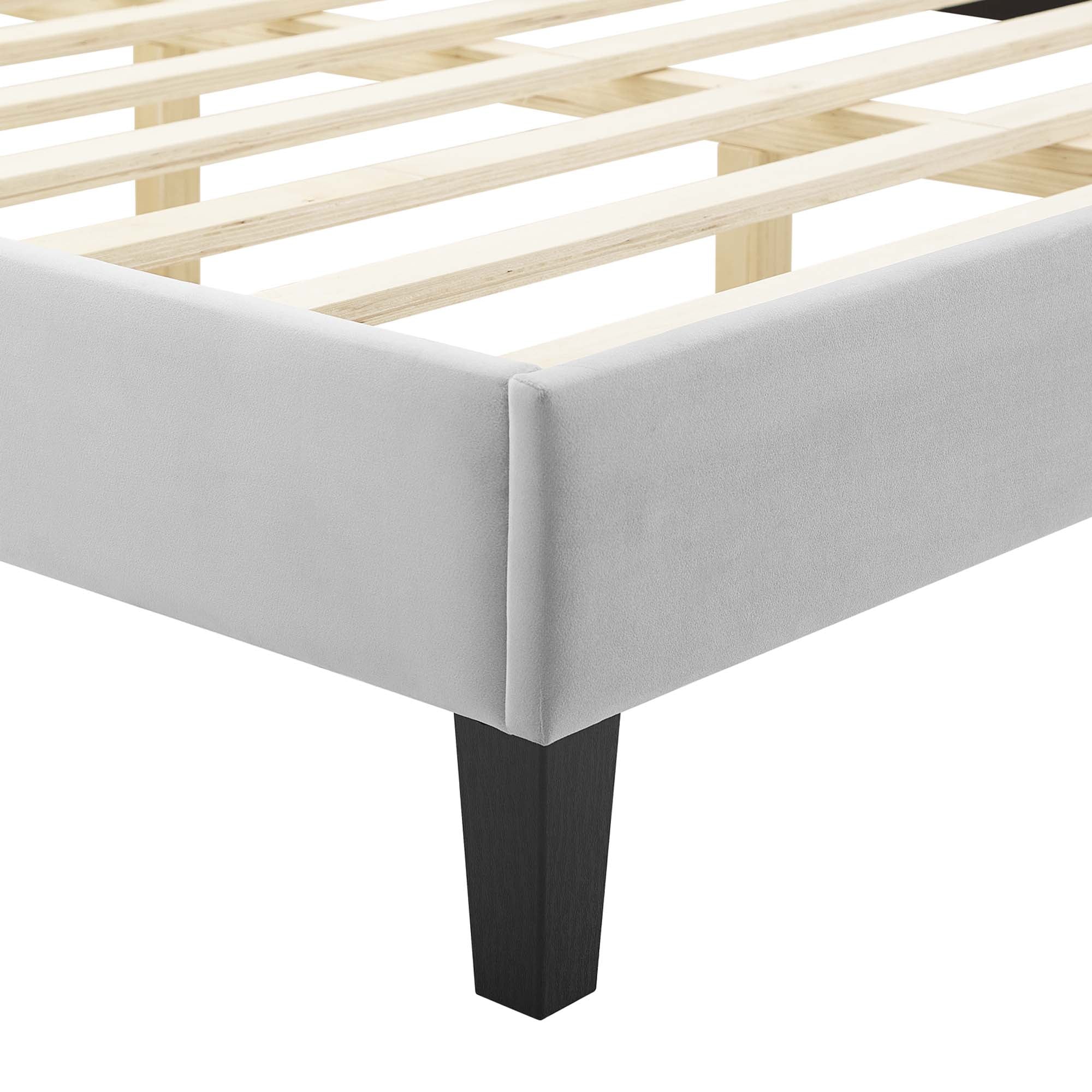 Scalloped Performance Velvet Platform Bed - Image 15