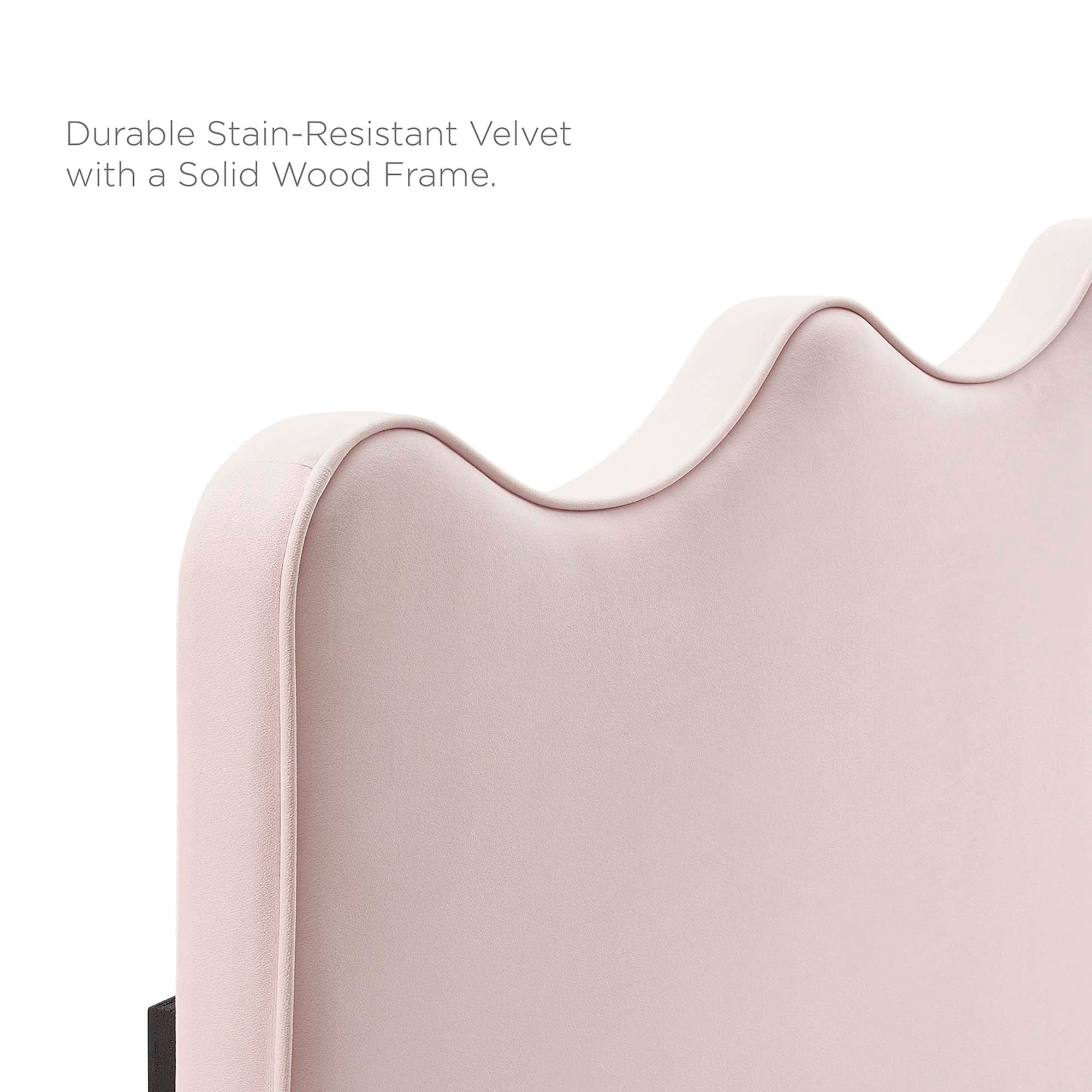 Scalloped Performance Velvet Platform Bed - Image 37