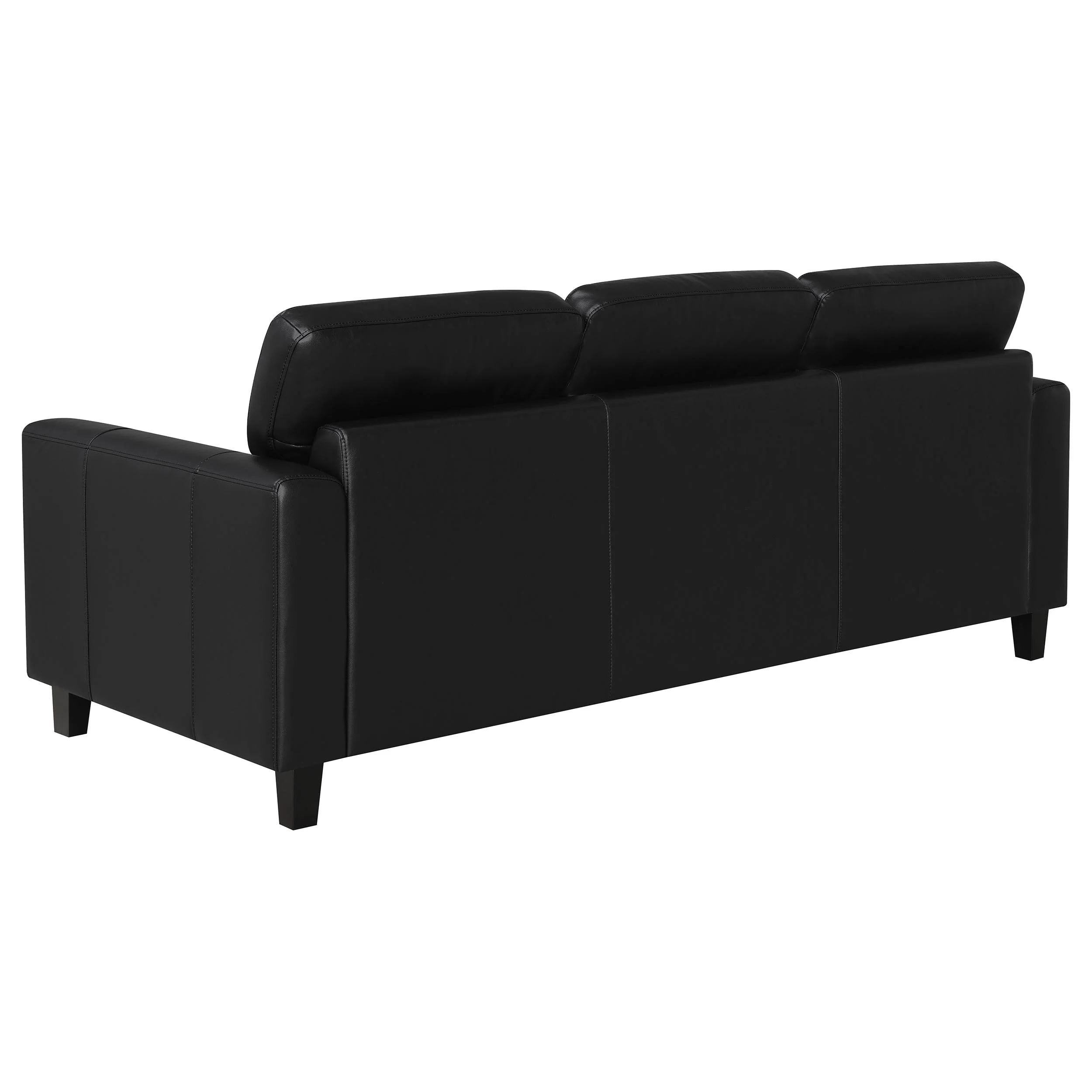 Scotland 2-Piece Faux Leather Sofa Set, Black - Image 2