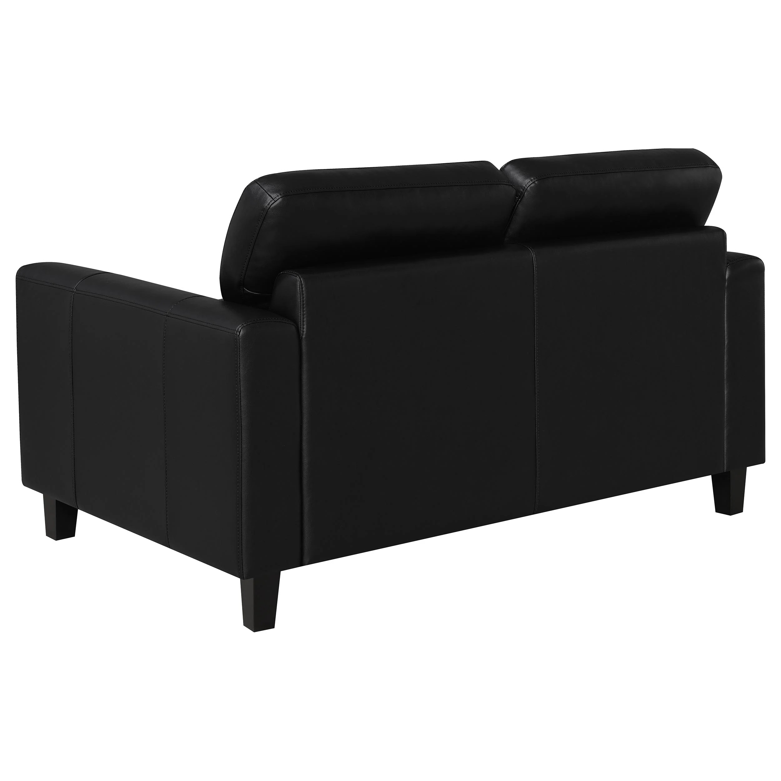 Scotland 2-Piece Faux Leather Sofa Set, Black - Image 8