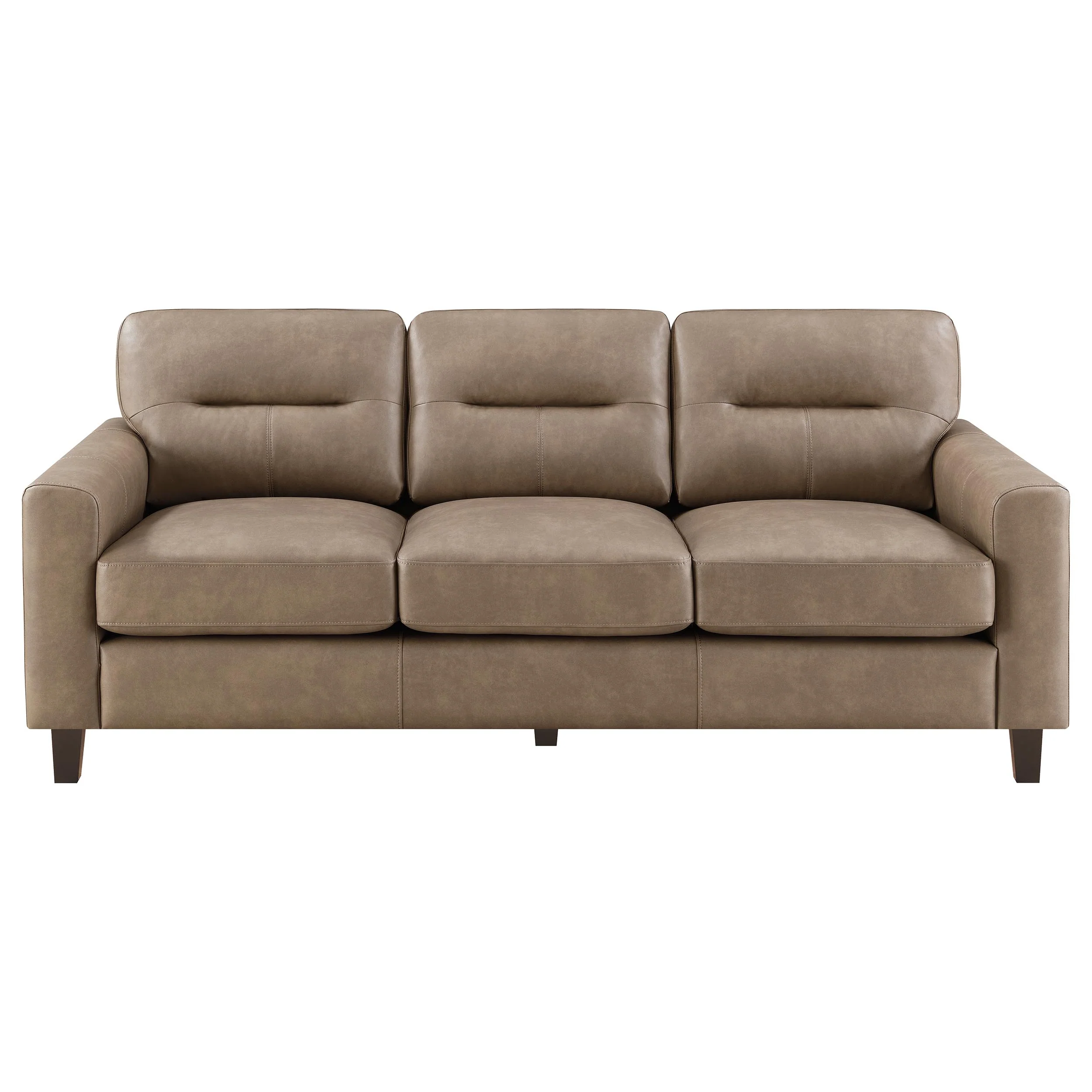Scotland 2-Piece Faux Leather Sofa Set in Brown - Image 3