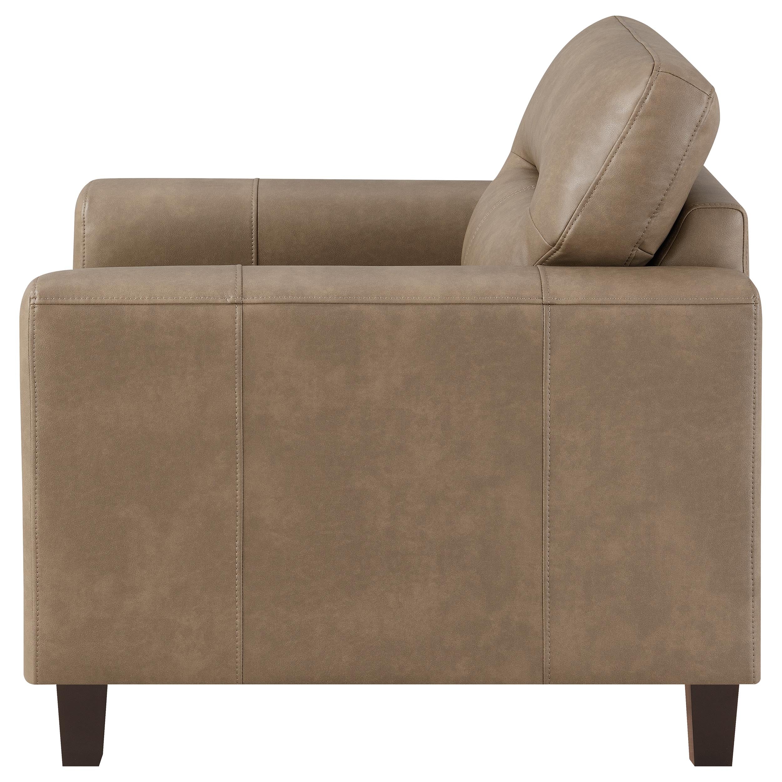 Scotland Faux Leather Track Arm Chair Brown - Image 5