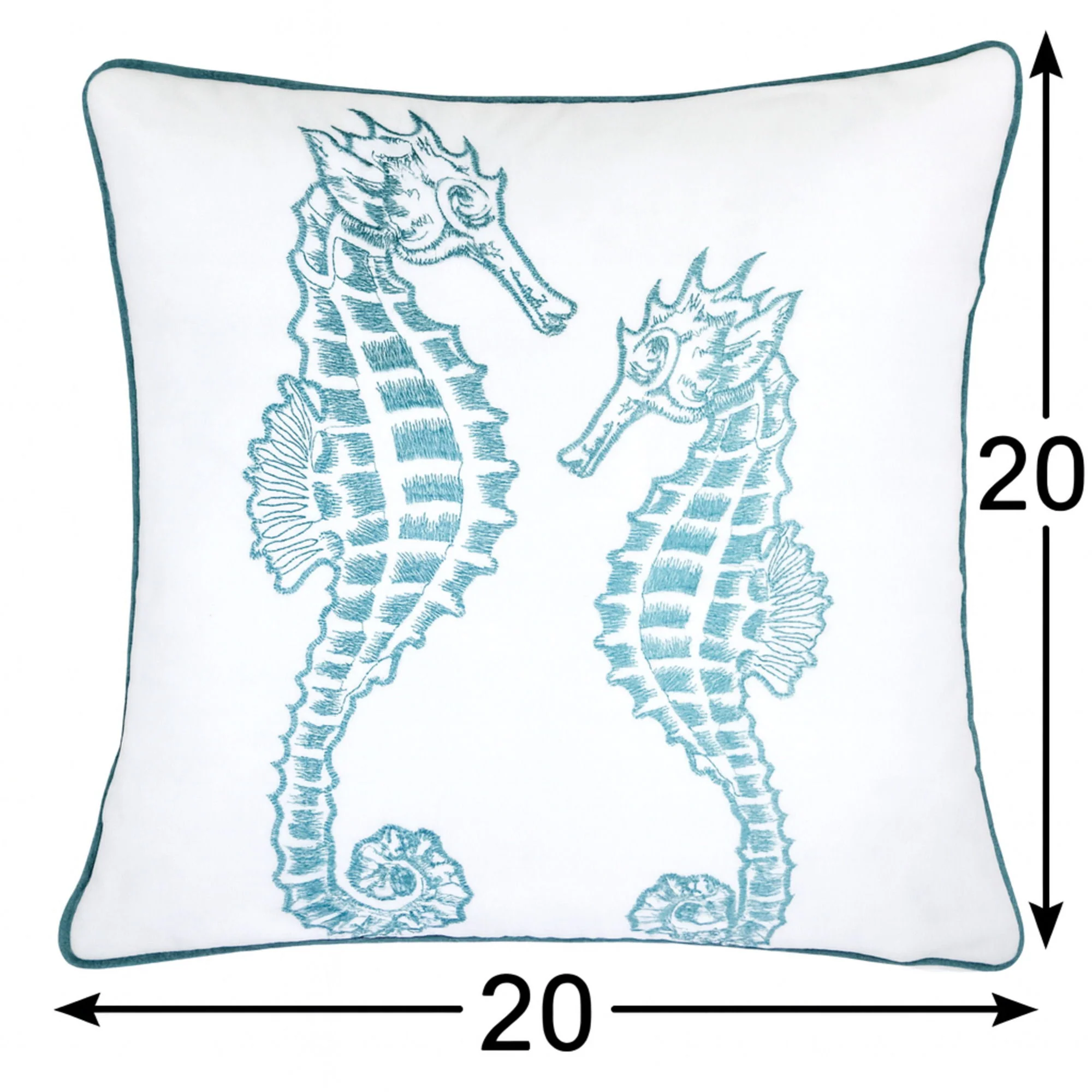 Seahorses Pillow Cover With Matching Back - Image 12