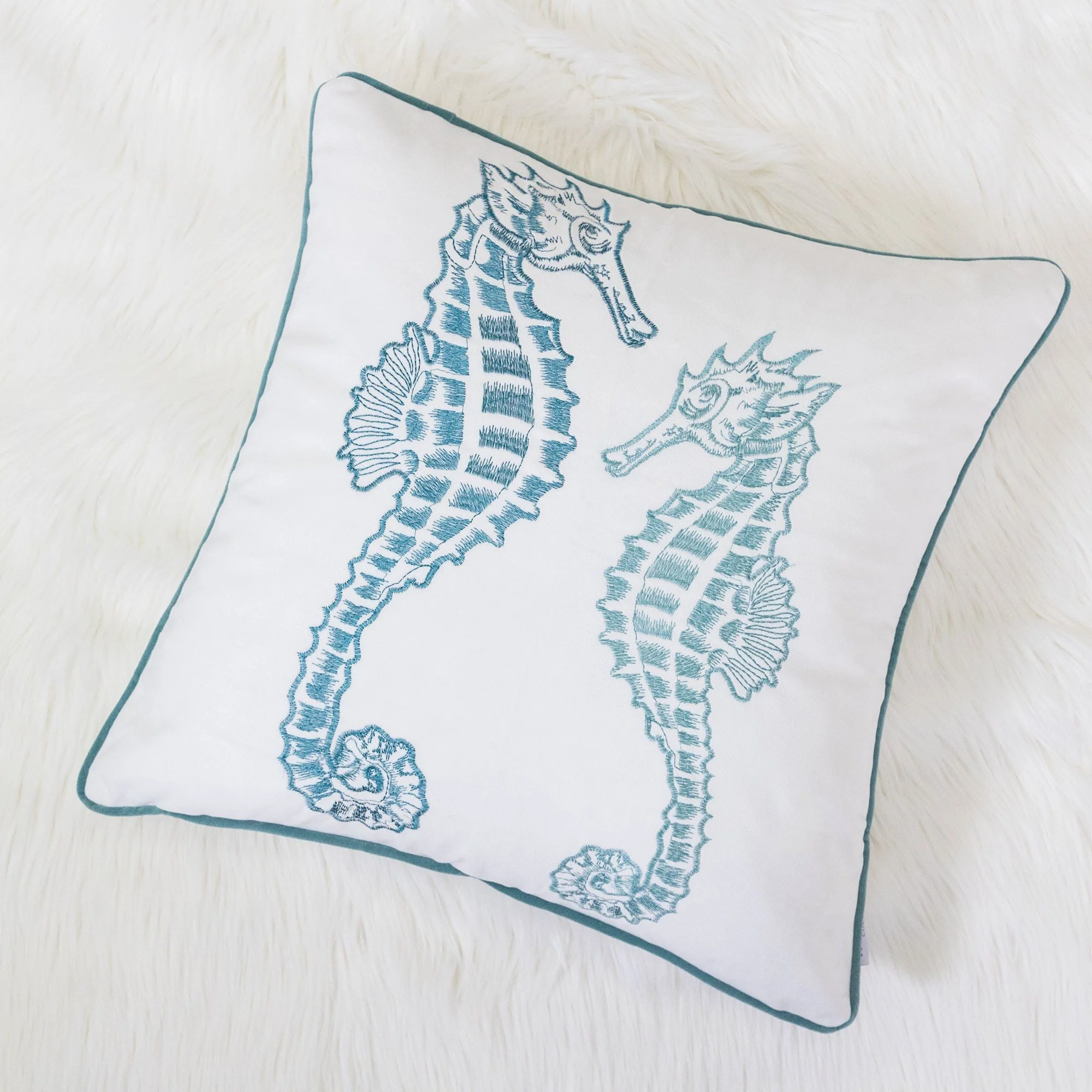 Seahorses Pillow Cover With Matching Back - Image 6