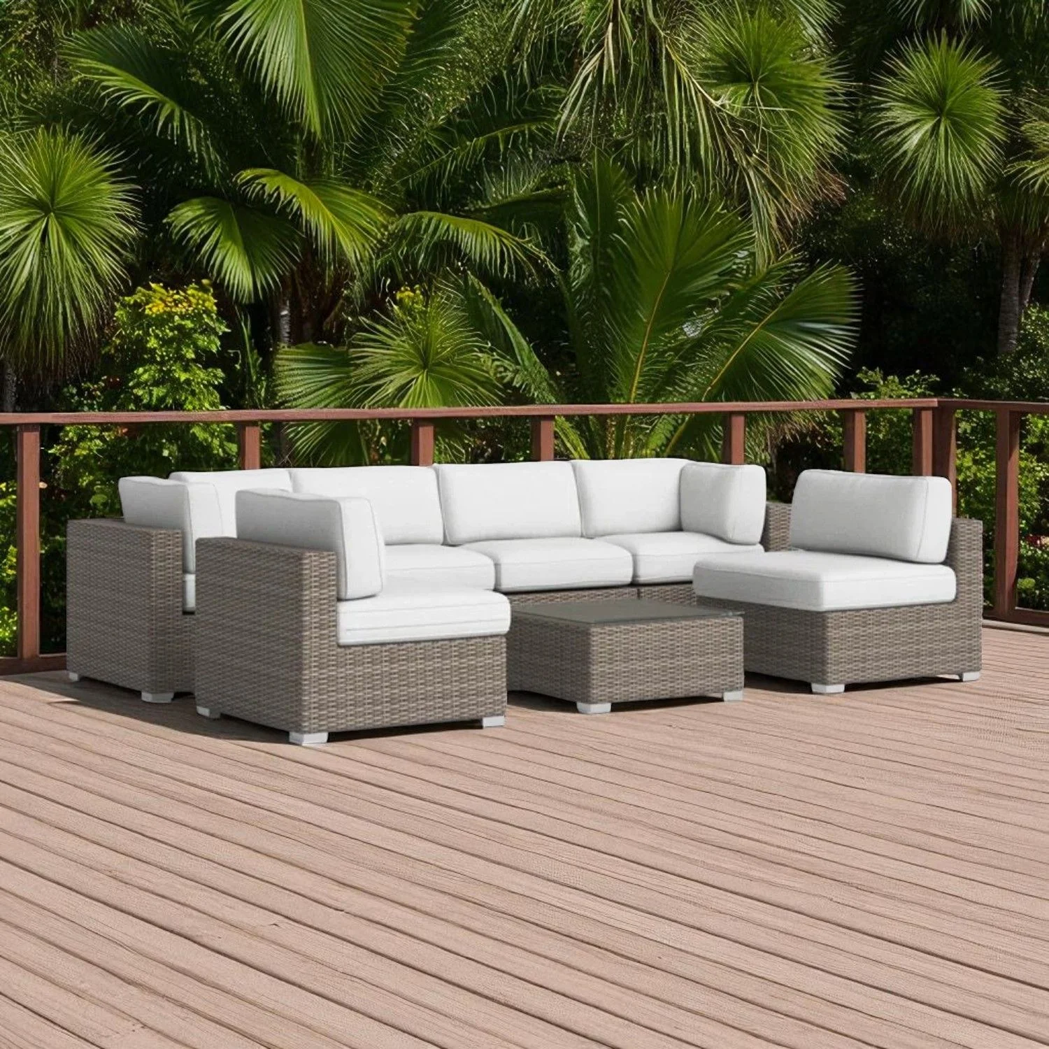 Seating Set With Cushions Handcrafted Wicker Design - Image 27