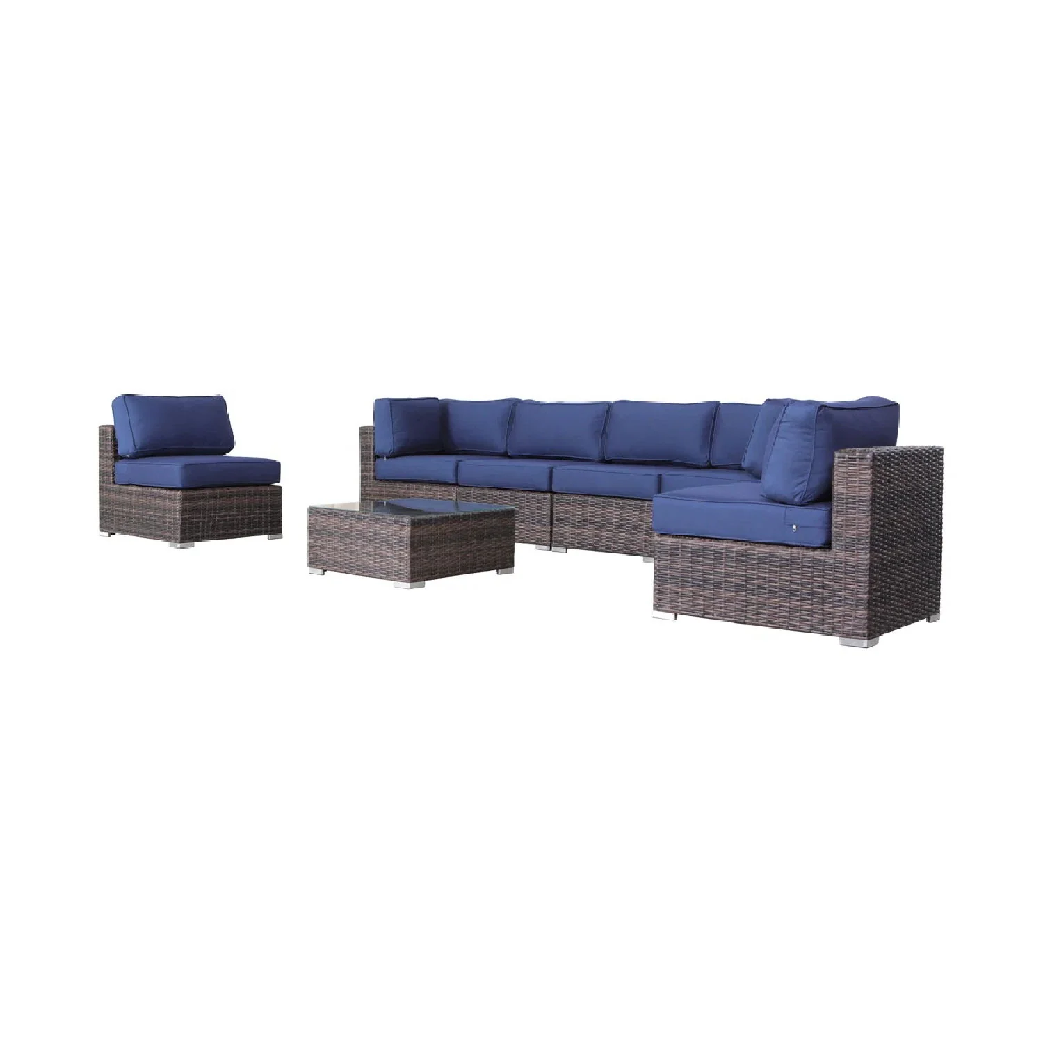Seating Set With Cushions Handcrafted Wicker Design - Image 35