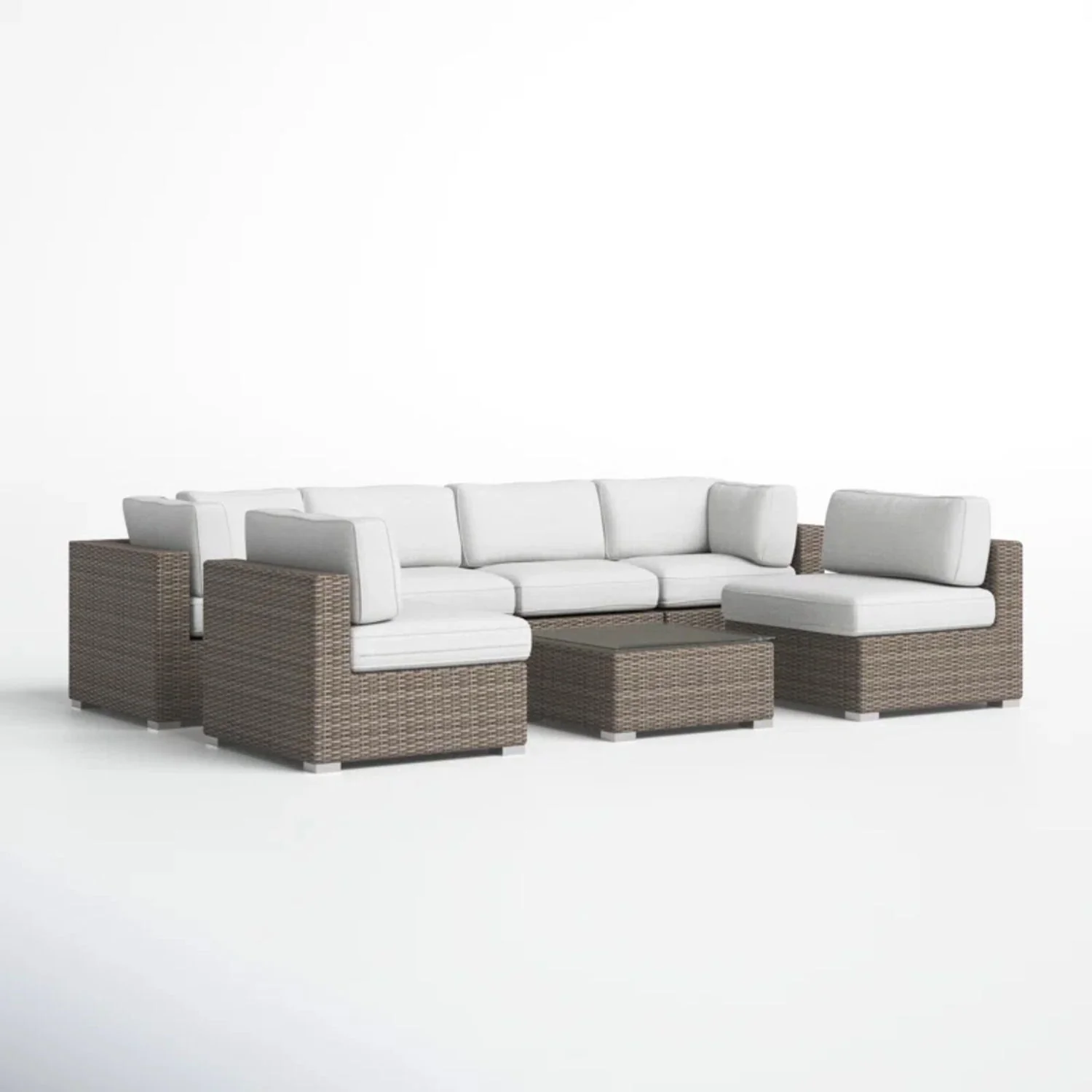 Seating Set With Cushions Handcrafted Wicker Design - Image 88