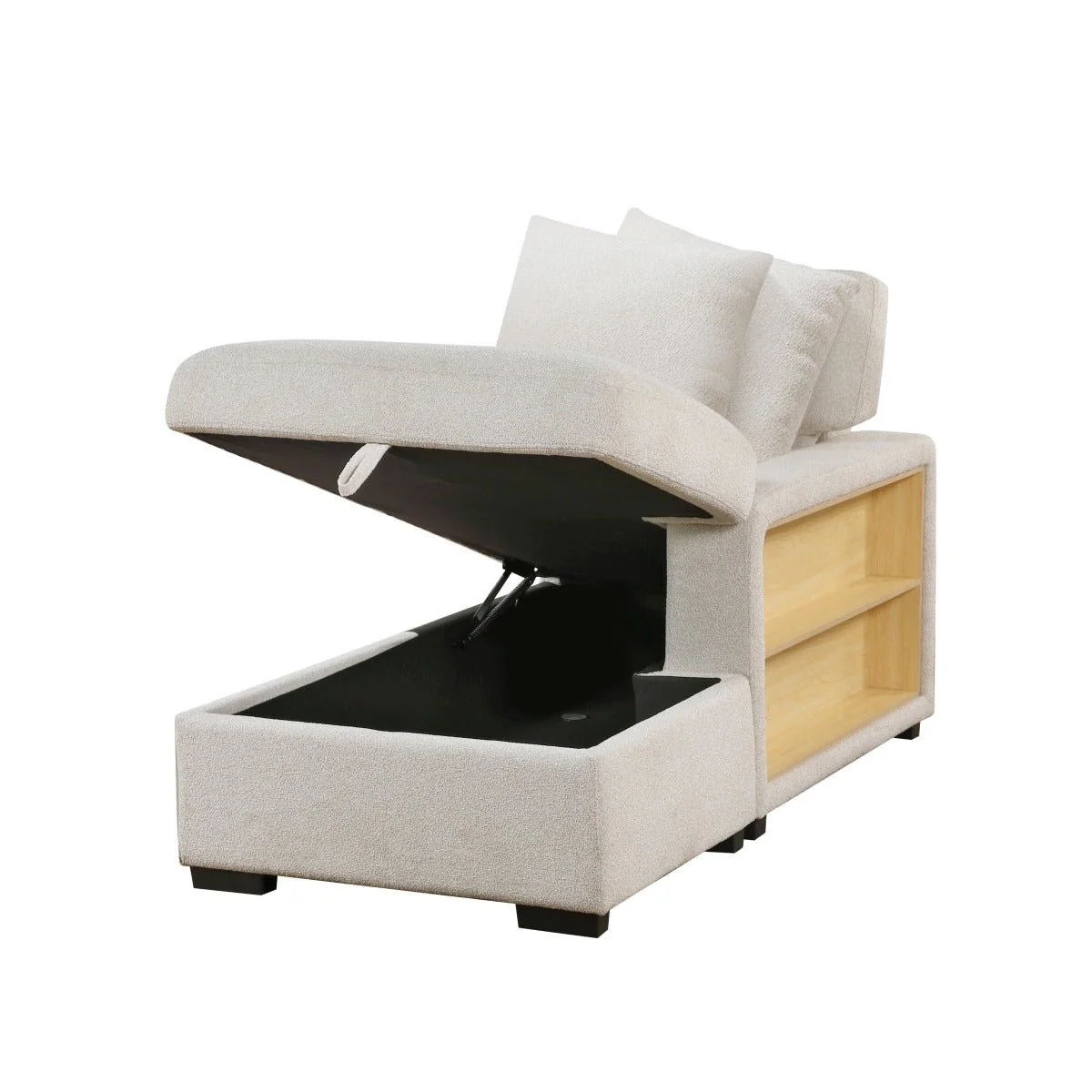 Sectional with Right Chaise, Pull-out Bed, Hidden Storage and Shelves, Charging Ports - Image 13
