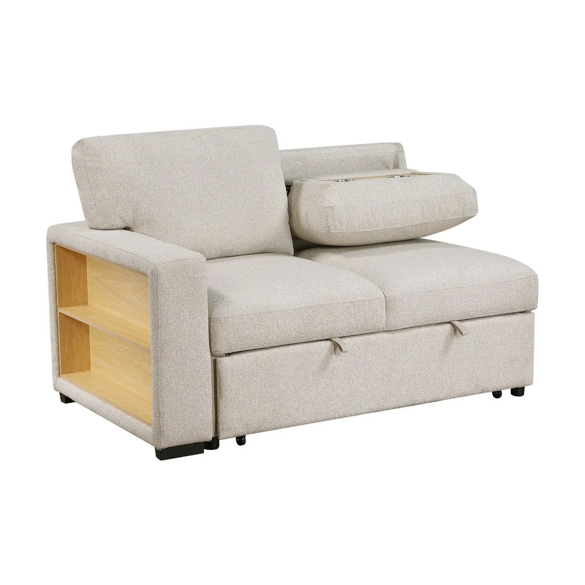 Sectional with Right Chaise, Pull-out Bed, Hidden Storage and Shelves, Charging Ports - Image 9