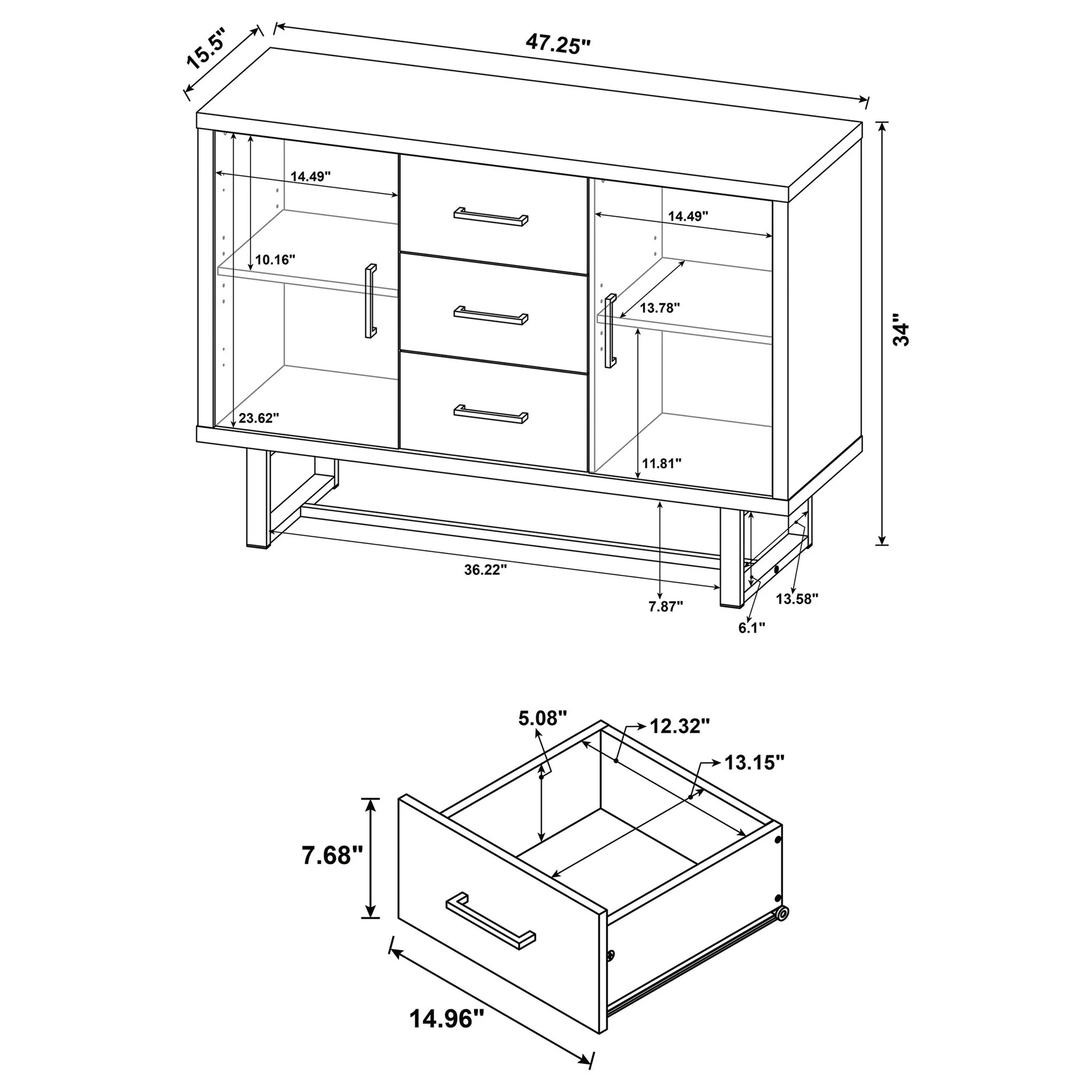 Sedona - 3 Drawer Cabinet - Oak - Image 5