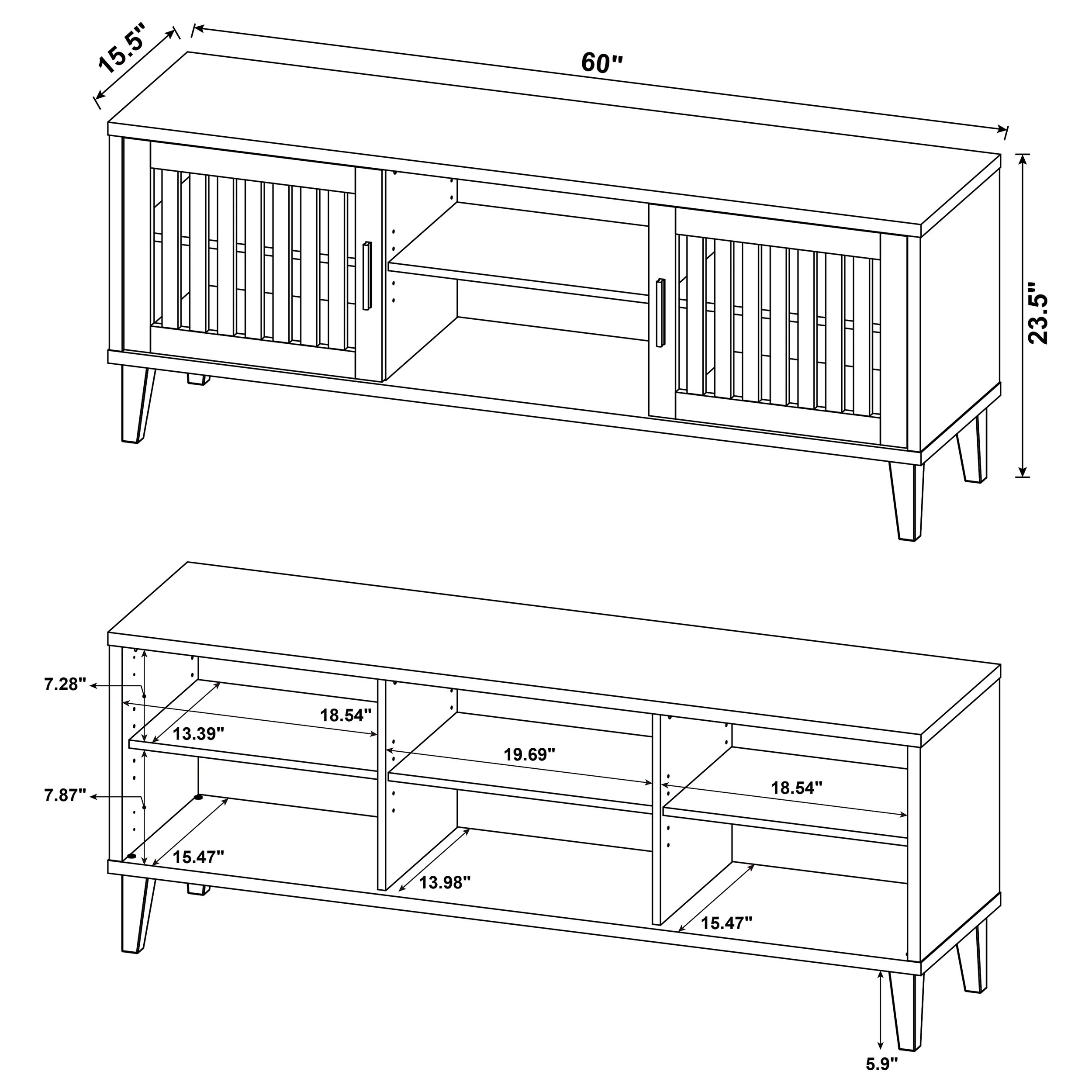 Sedona 2-Door 60-Inch TV Stand in Dark Pine - Image 12