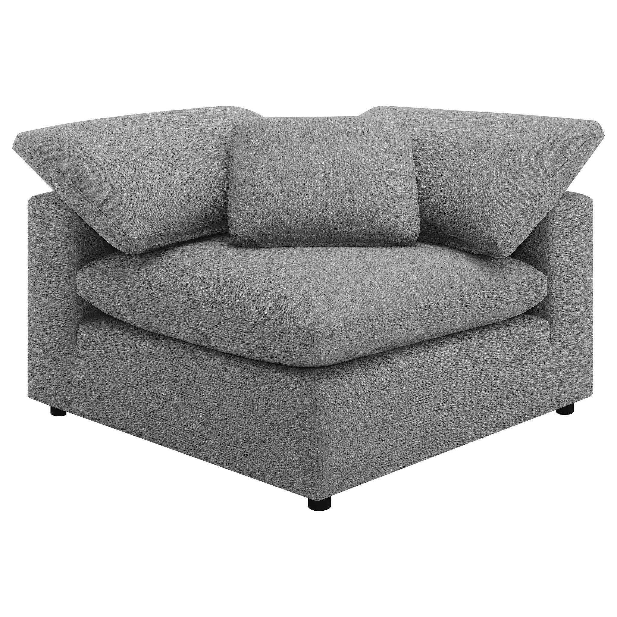 Segoura - 5 Piece Upholstered Modular Sectional With Reclined Back Pillows - Gray - Image 8