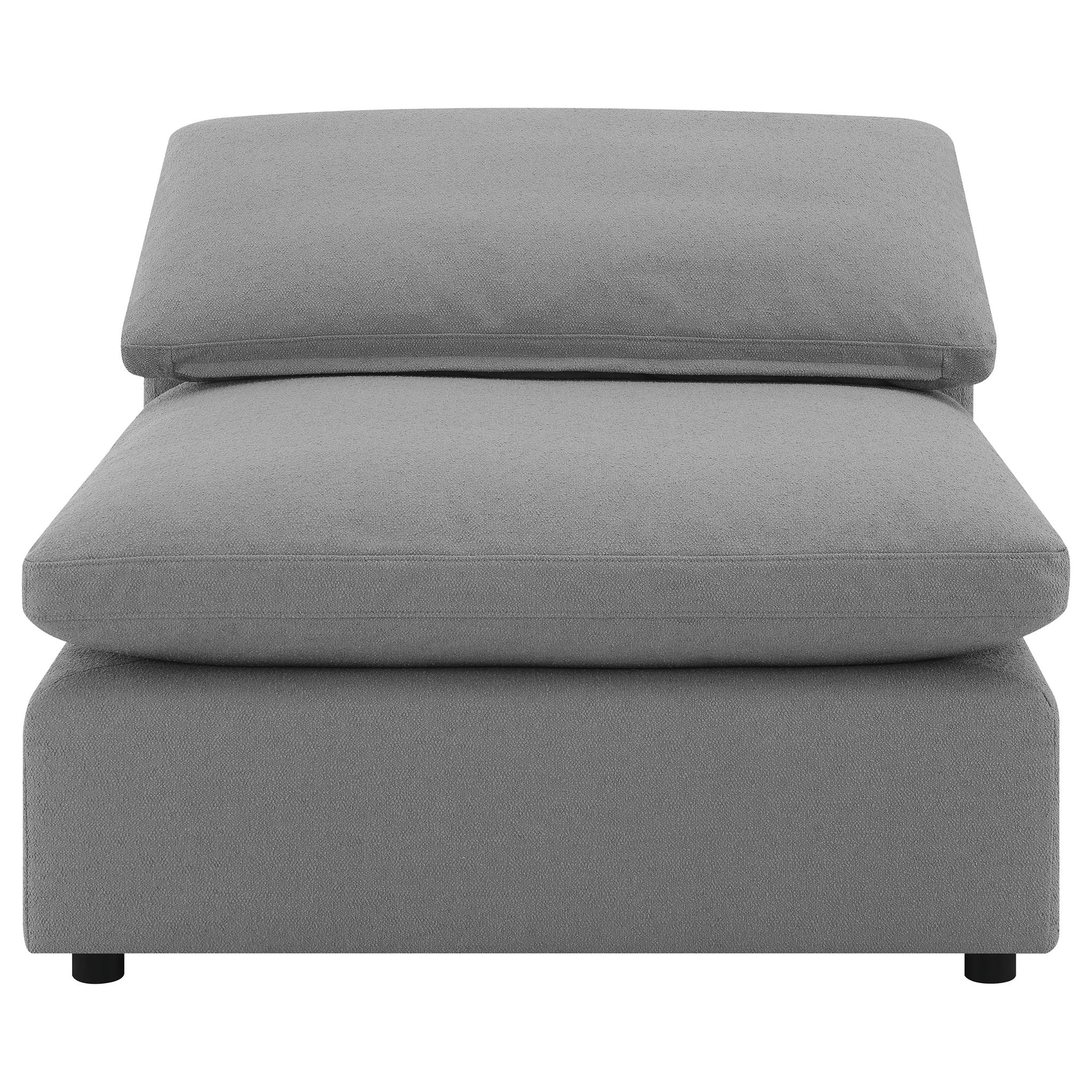 Segoura - Upholstered Armless Chair With Pillow Back, Living Room - Gray - Image 6