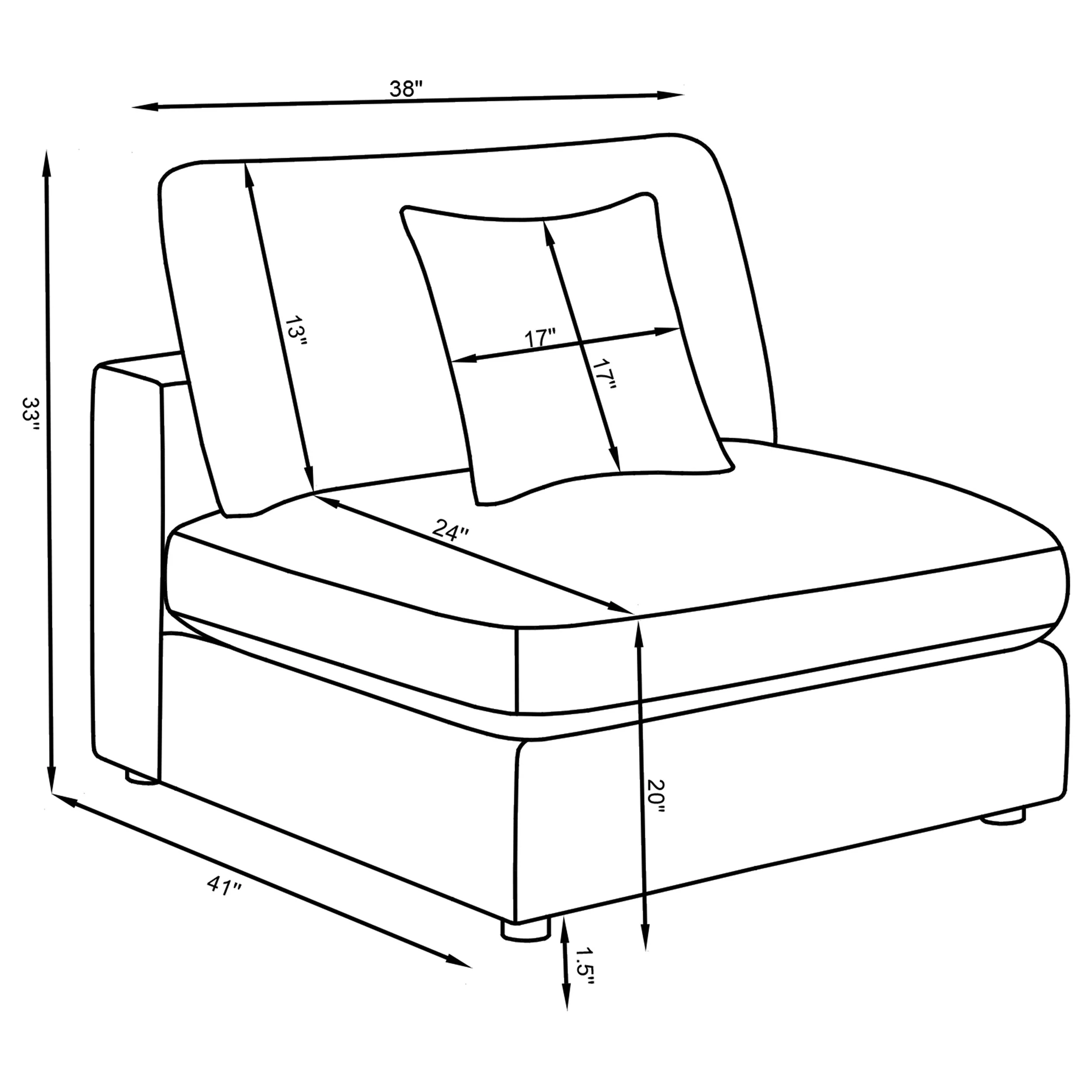 Serene Upholstered Armless Chair, Beige - Image 12