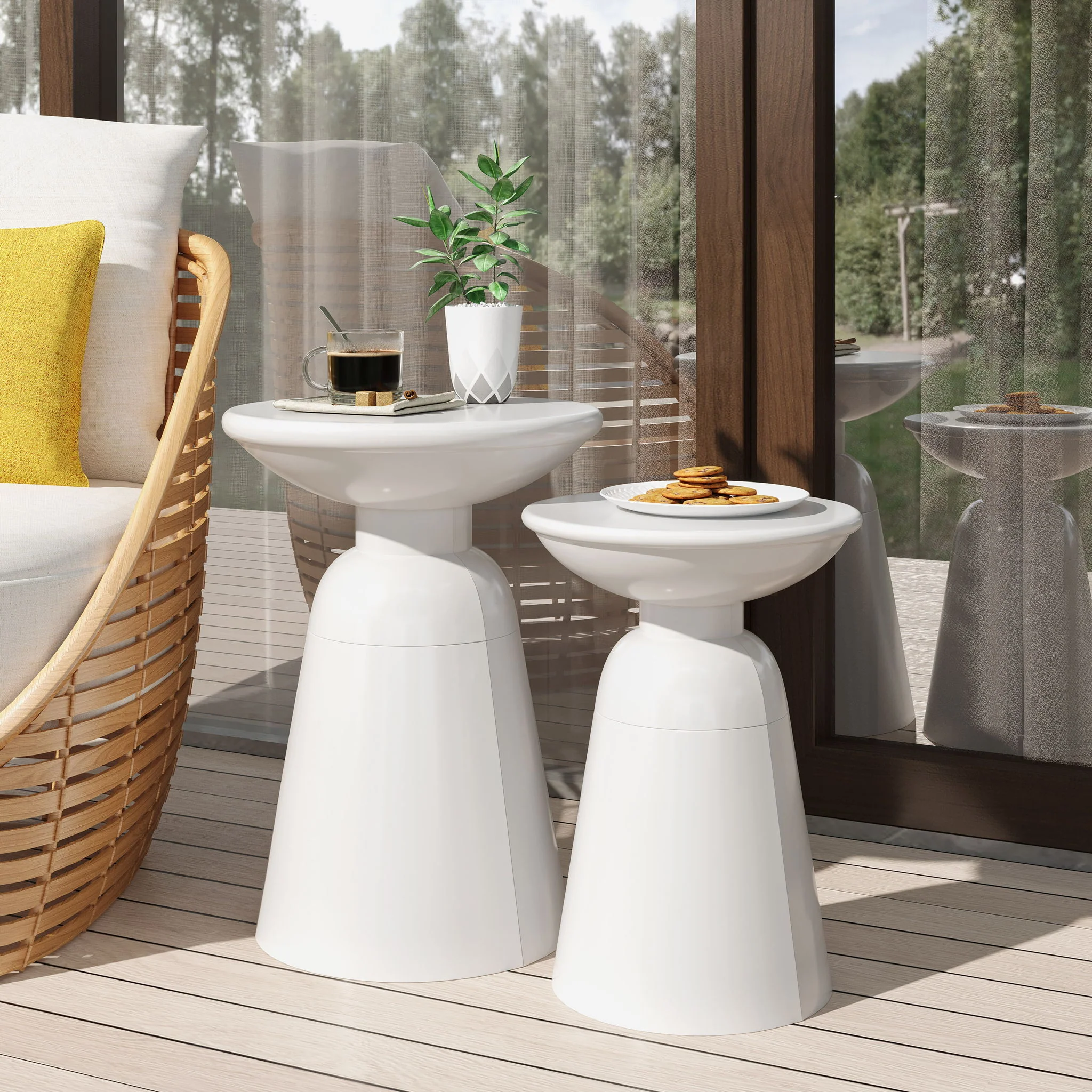 Serenita - Outdoor Side Tables With Flared Design (Set of 2) - Image 33