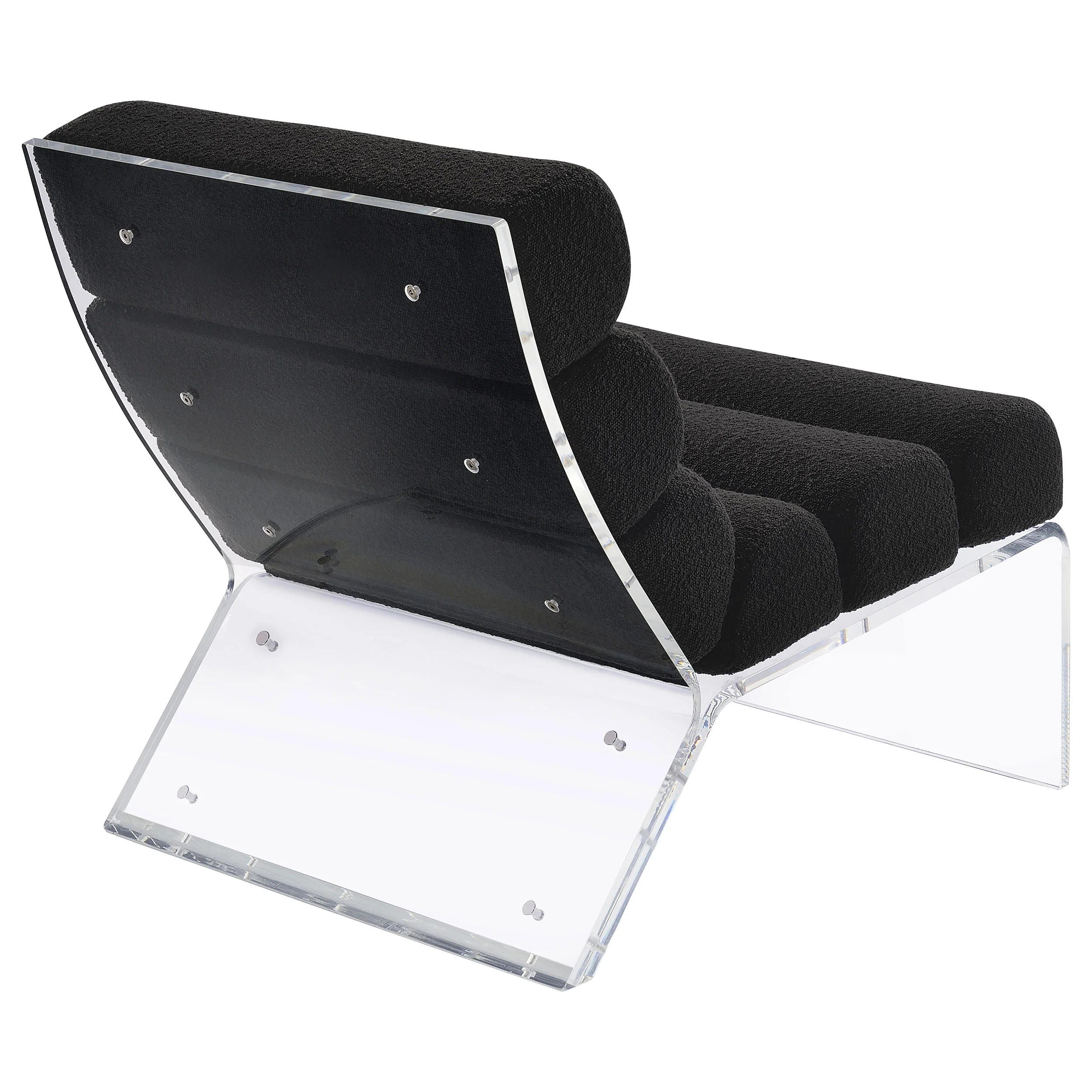Serreta Boucle Upholstered Armless Acrylic Chair Black - Image 10