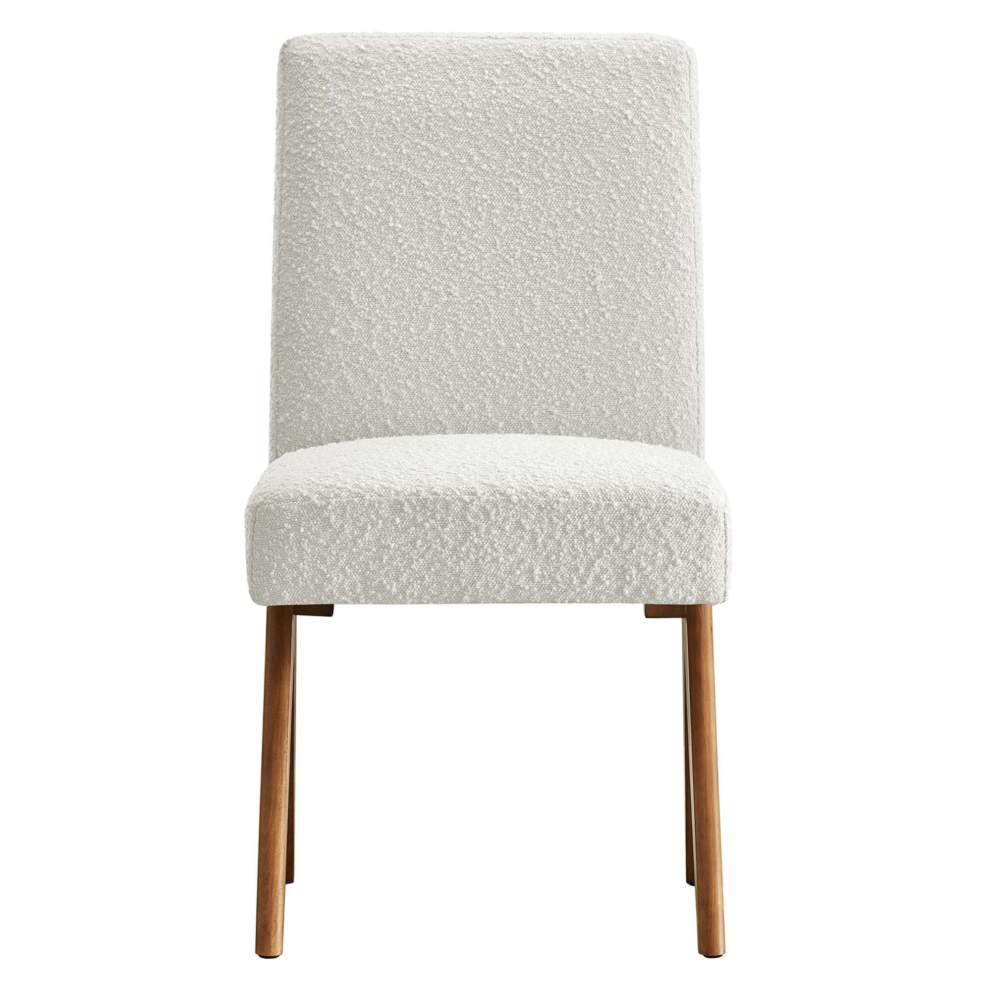 Set of 2 Boucle Fabric Dining Side Chairs with V-Shaped Legs - Image 6