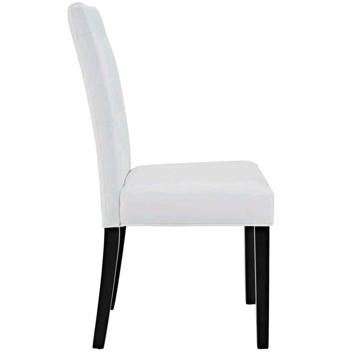 Set of 2 Button Tufted Faux Leather Dining Side Chairs - Image 4