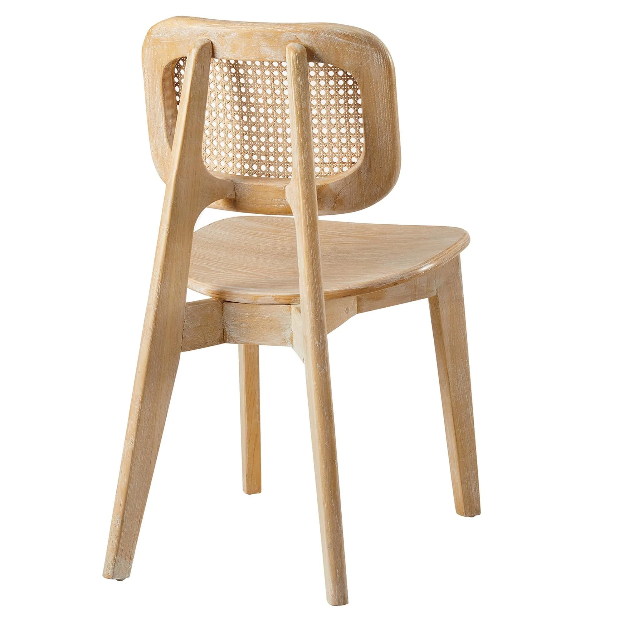 Set of 2 Coastal Farmhouse Elm Wood and Rattan Side Chairs - Image 15