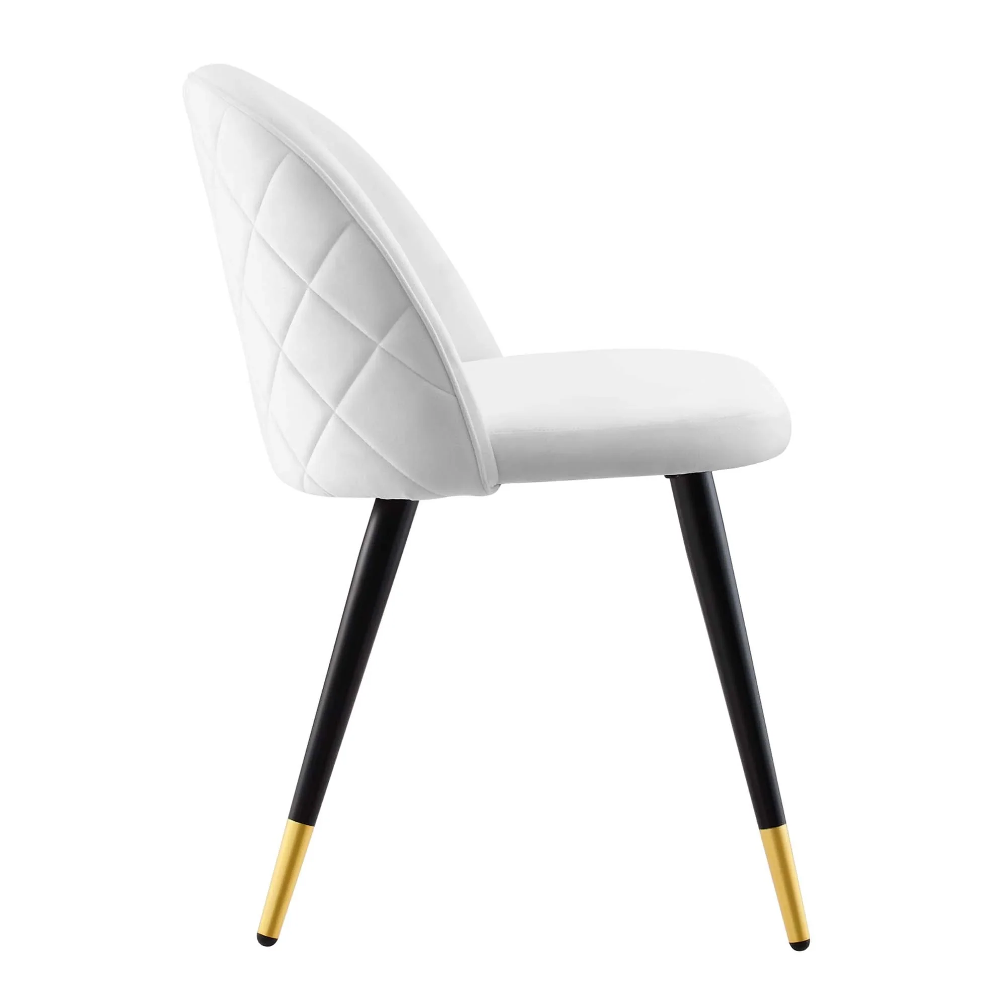 Set of 2 Diamond Lattice Performance Velvet Dining Chairs - Image 10