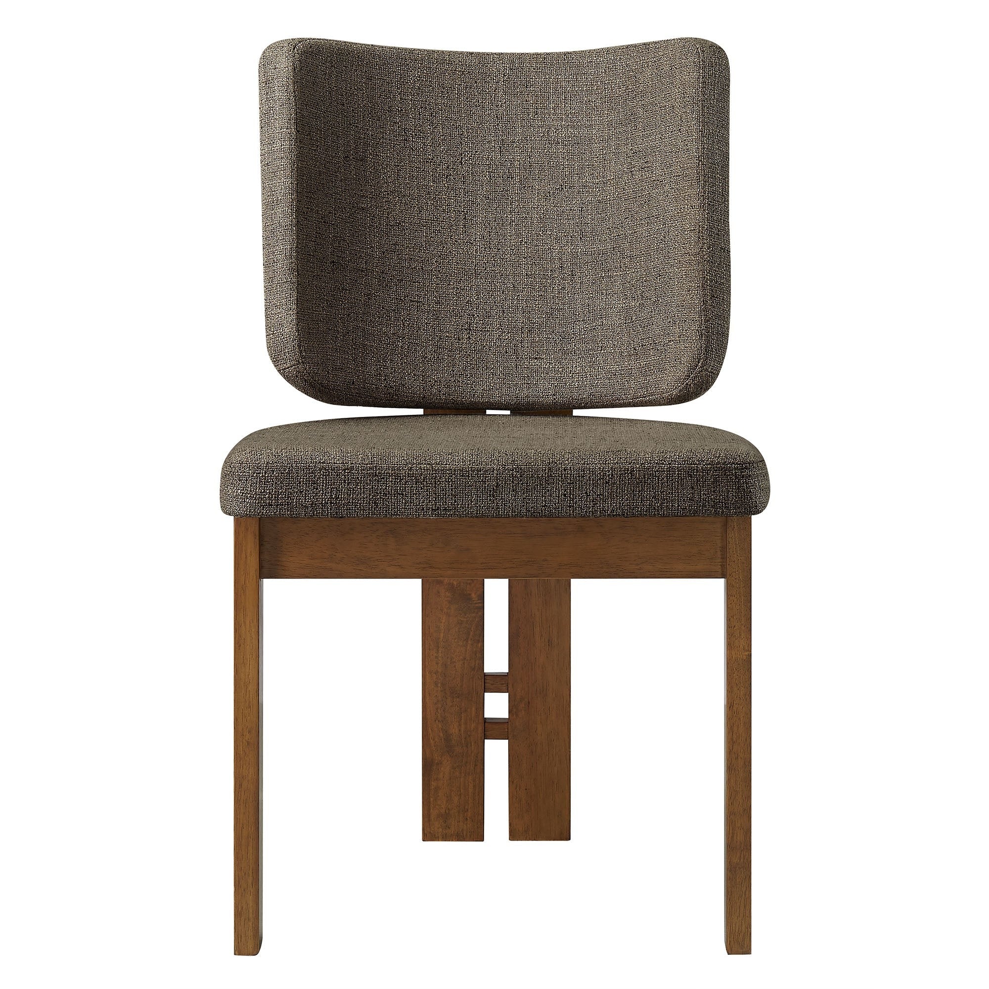 Set of 2 Fabric Upholstered Armless Dining Chairs with Stretcher Base - Image 9
