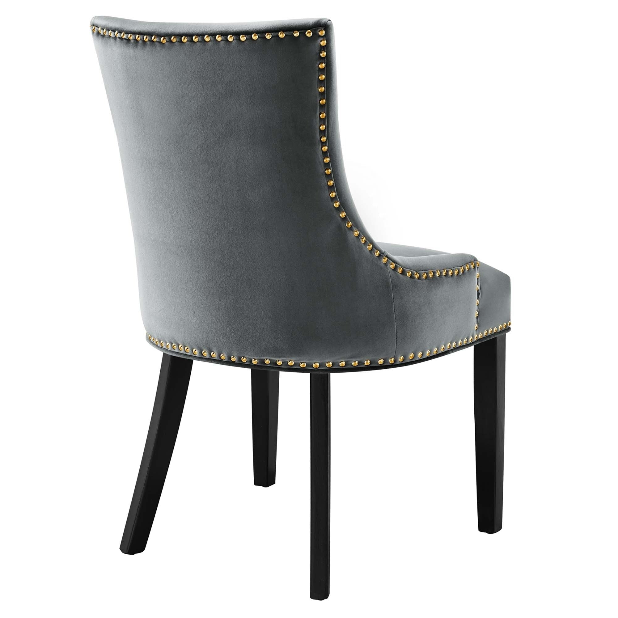 Set of 2 Hourglass Performance Velvet Dining Chairs with Nailhead Trim - Image 22