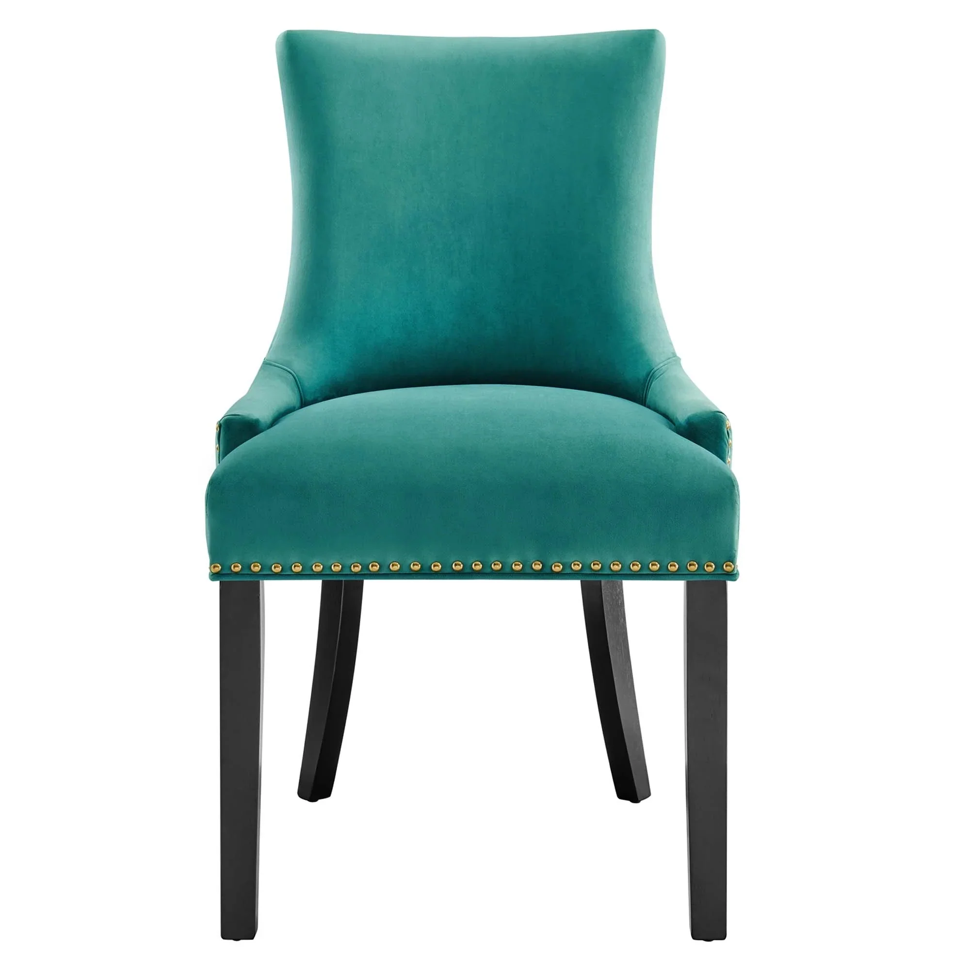 Set of 2 Hourglass Performance Velvet Dining Chairs with Nailhead Trim - Image 46