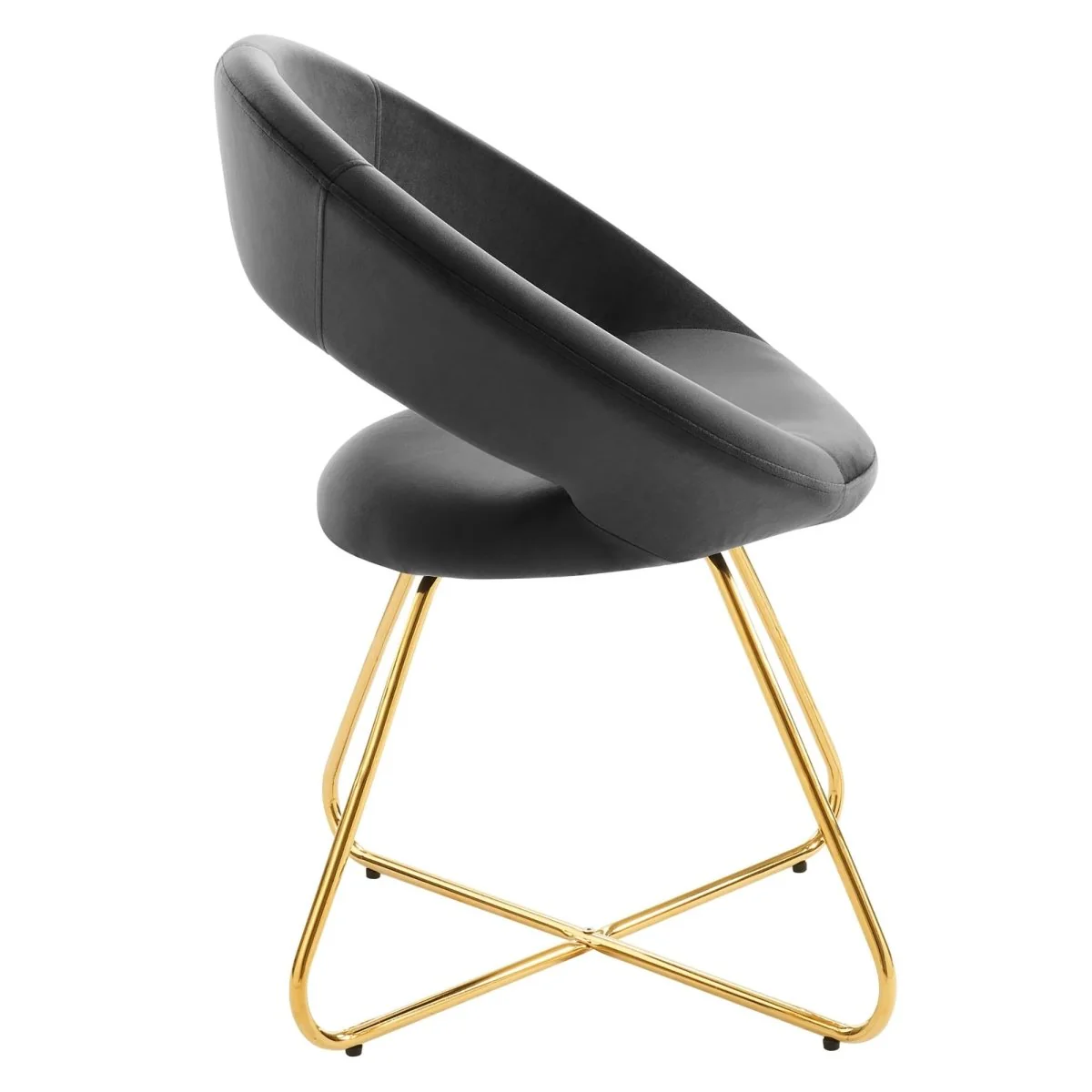 Set of 2 Performance Velvet Circular Dining Chairs with Gold Hairpin Legs - Image 11