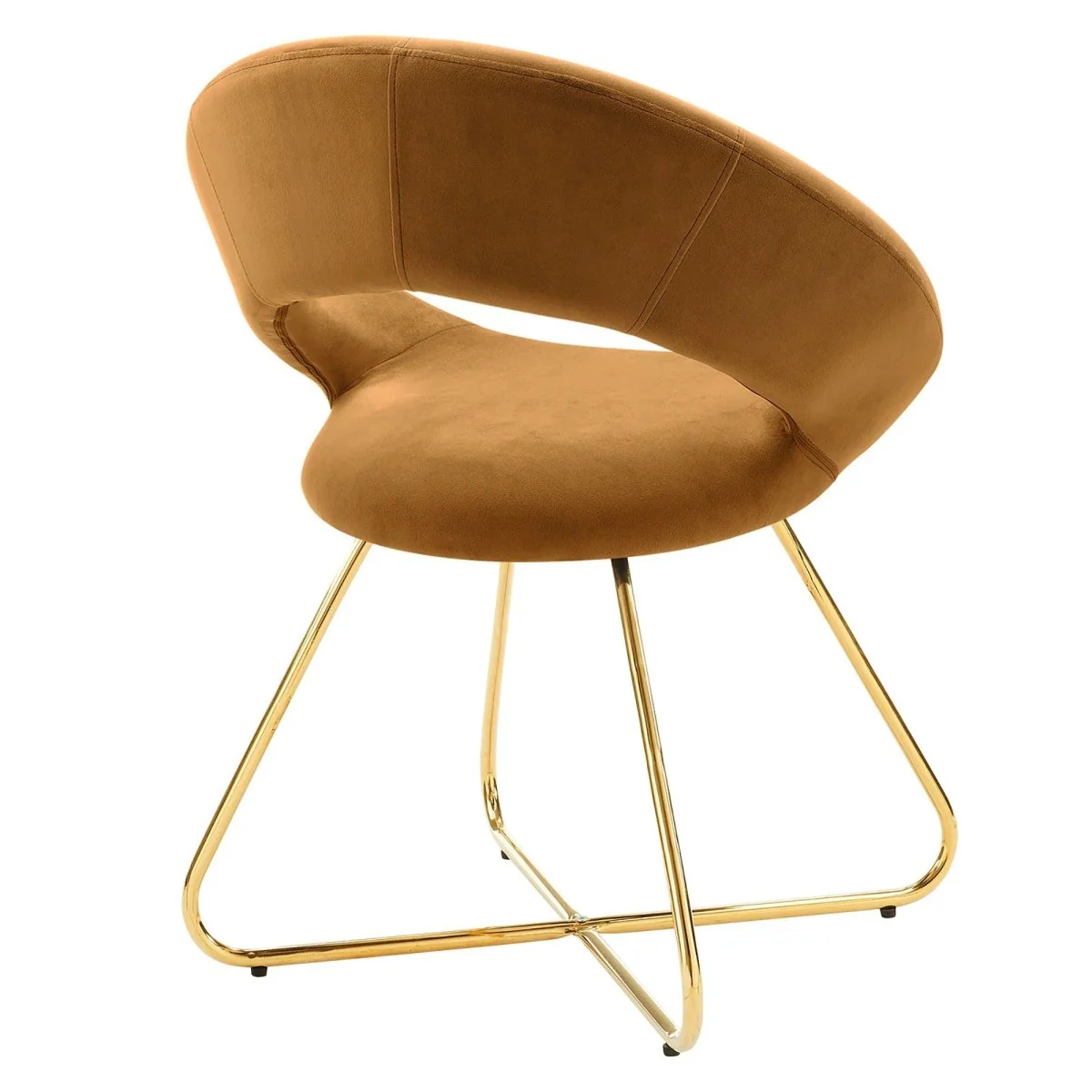 Set of 2 Performance Velvet Circular Dining Chairs with Gold Hairpin Legs - Image 18