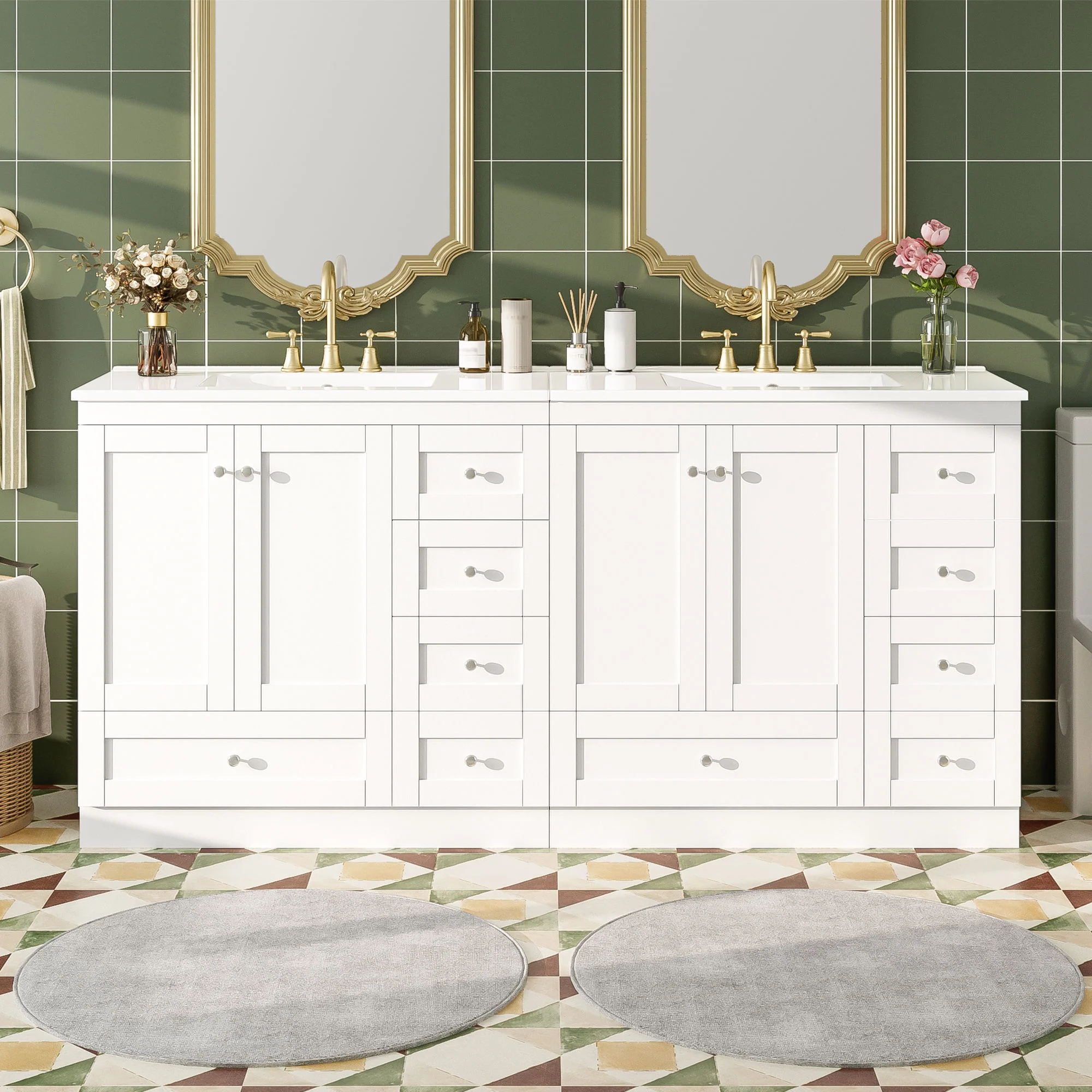 Shaker Free Standing Bathroom Vanity Cabinet & Sink, Soft Close Drawers, Soft Close Doors - Image 17