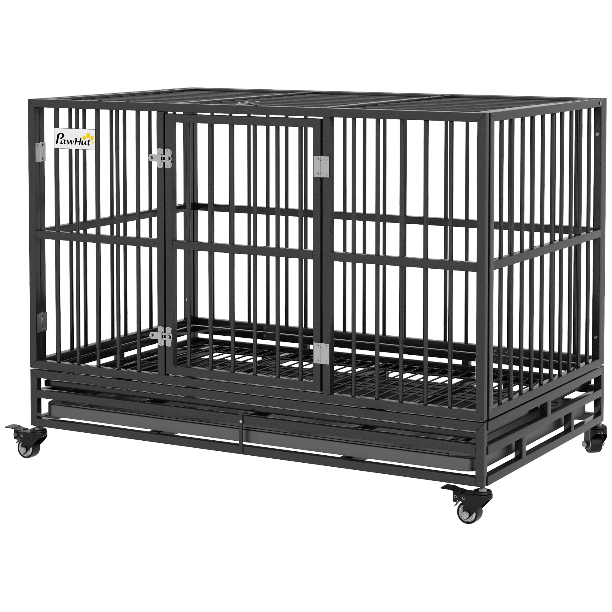 Shale 48-Inch Heavy Duty Steel Dog Crate with Floor Grate and Dual Entry - Image 10