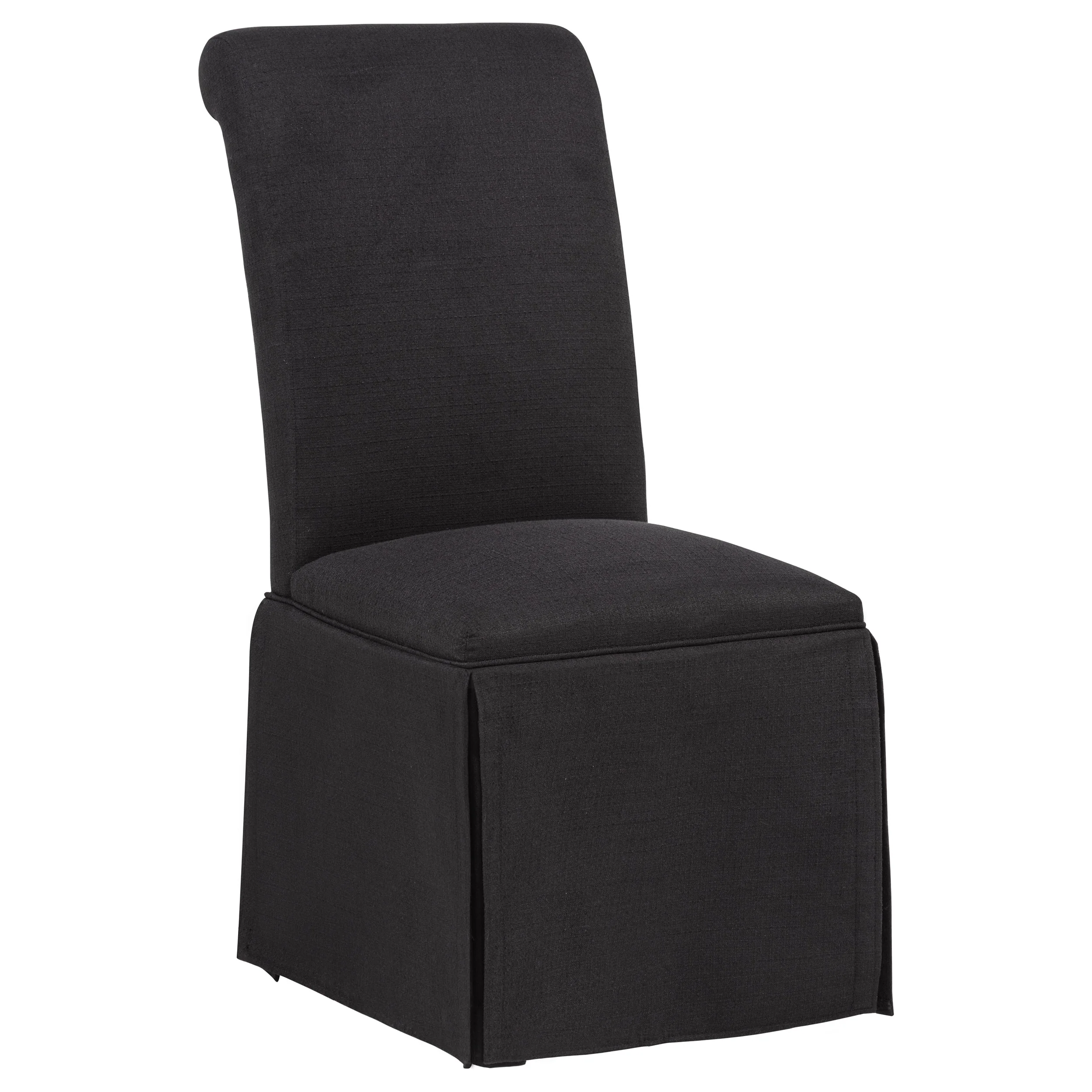Shawna Upholstered Skirted Side Chair Black - Set of 2 - Image 2