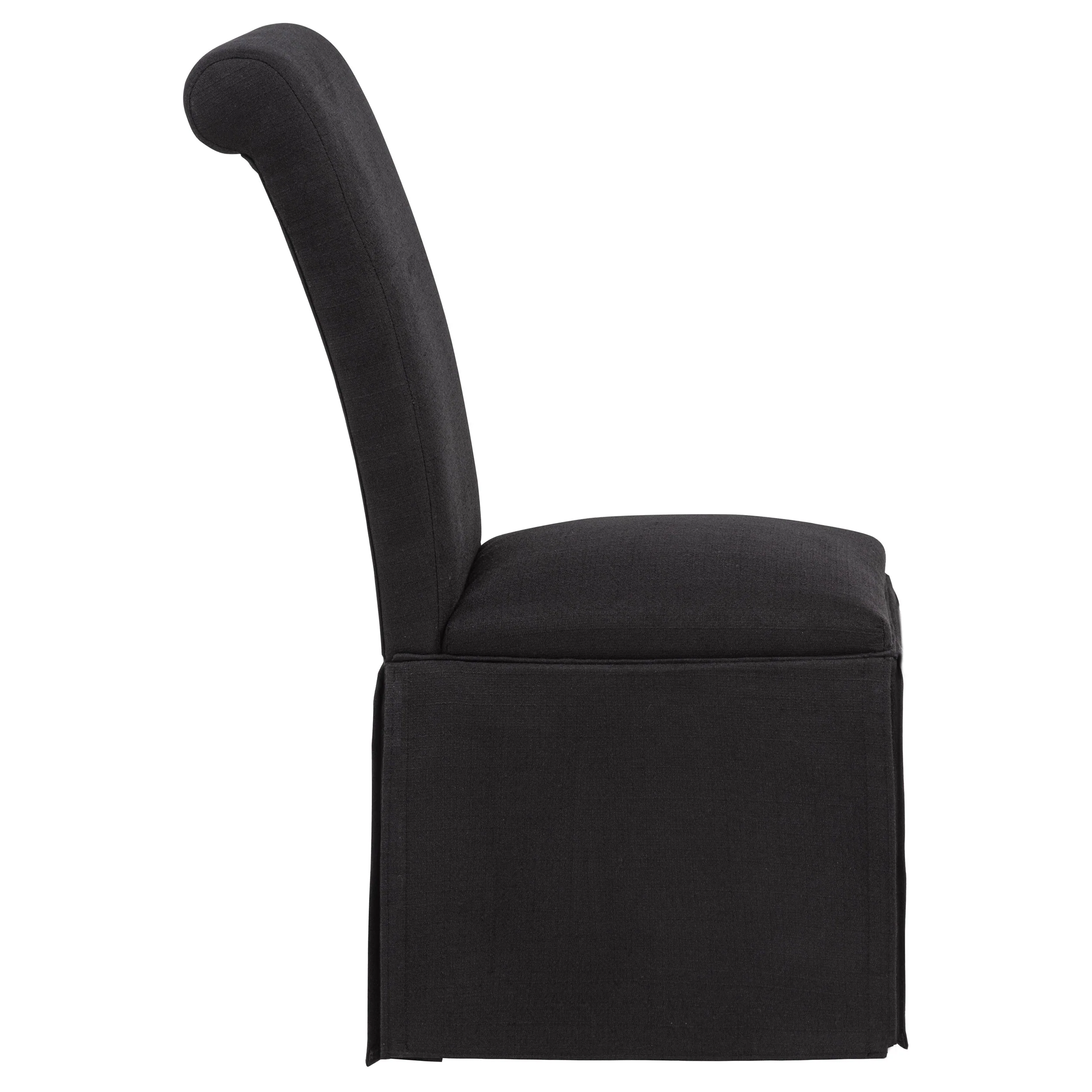Shawna Upholstered Skirted Side Chair Black (Set of 2) - Image 6
