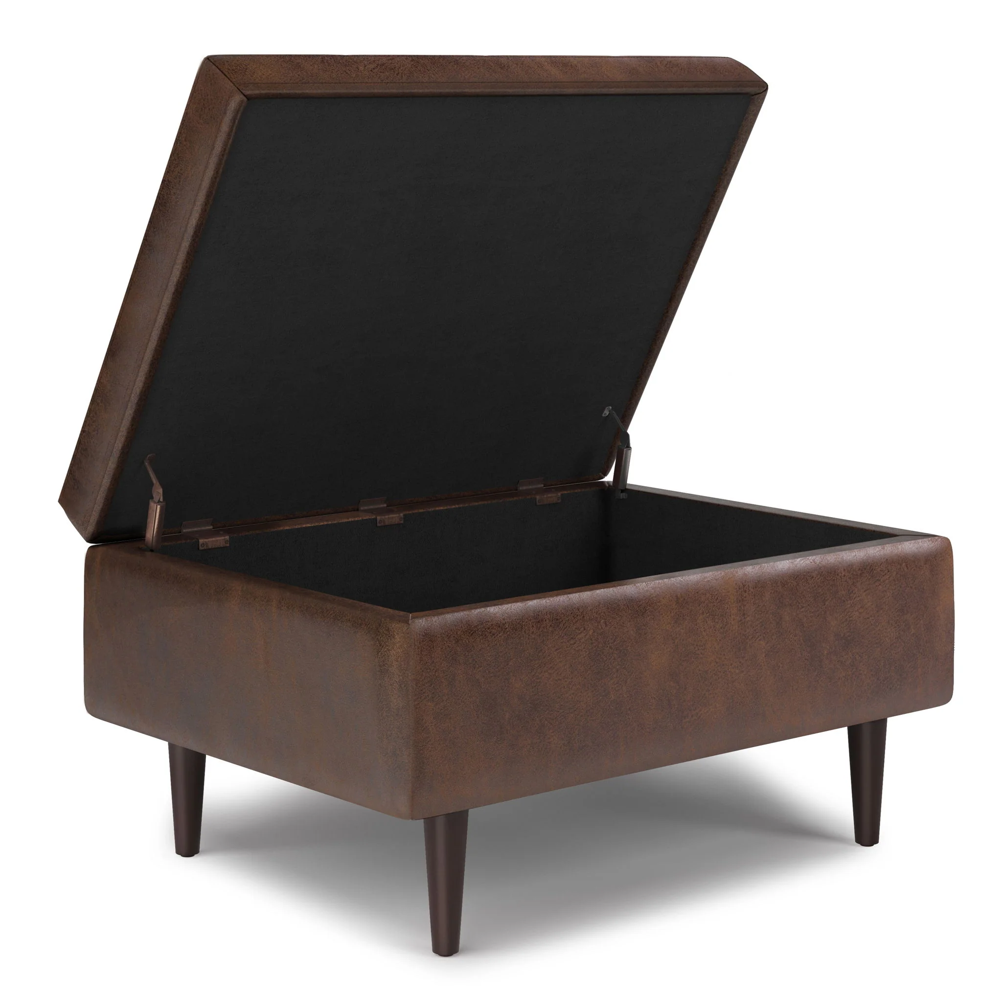 Shay - Large Square Coffee Table Storage Ottoman Mid-Century Style - Image 17