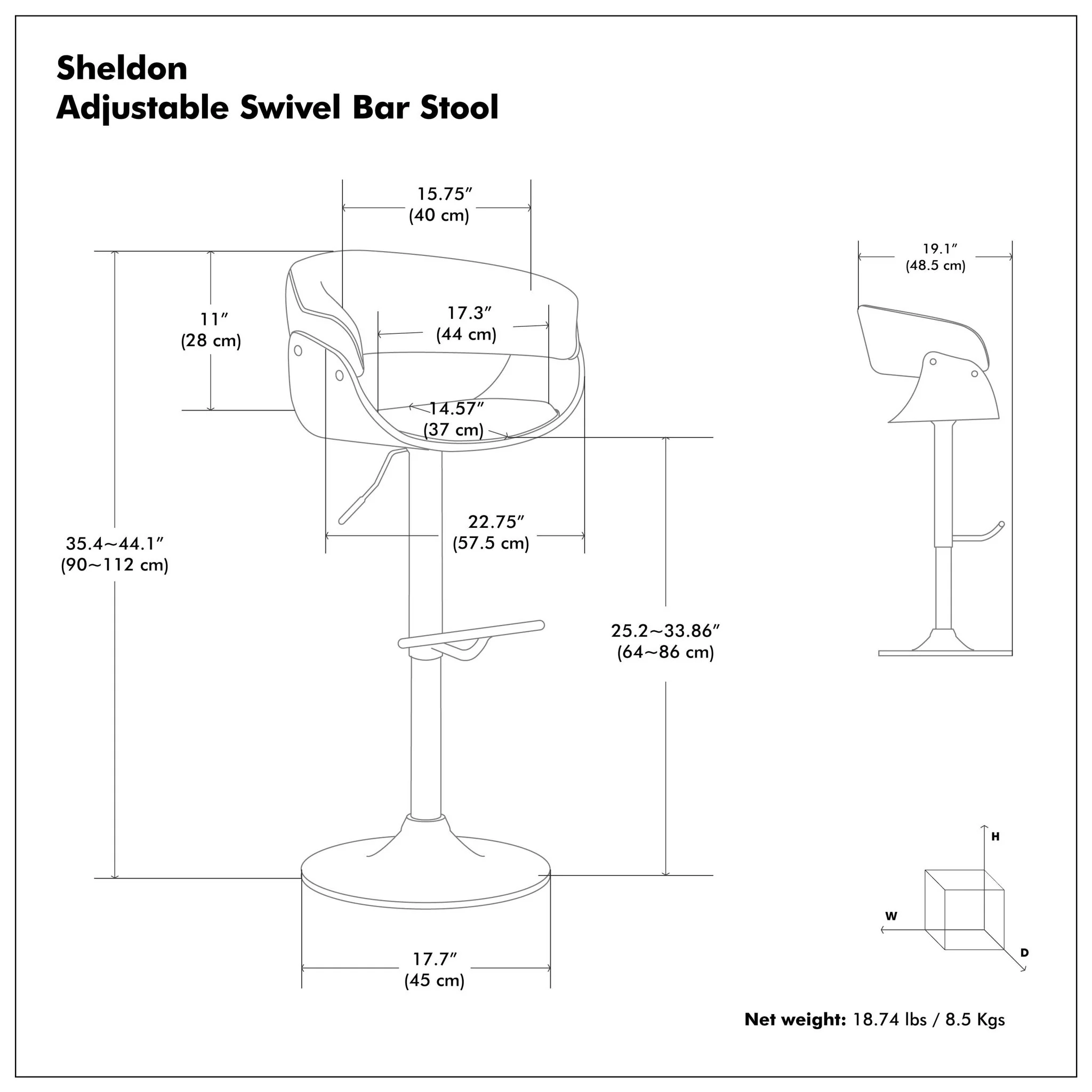Sheldon - Upholstered Adjustable Swivel Bar Stool - Image 23