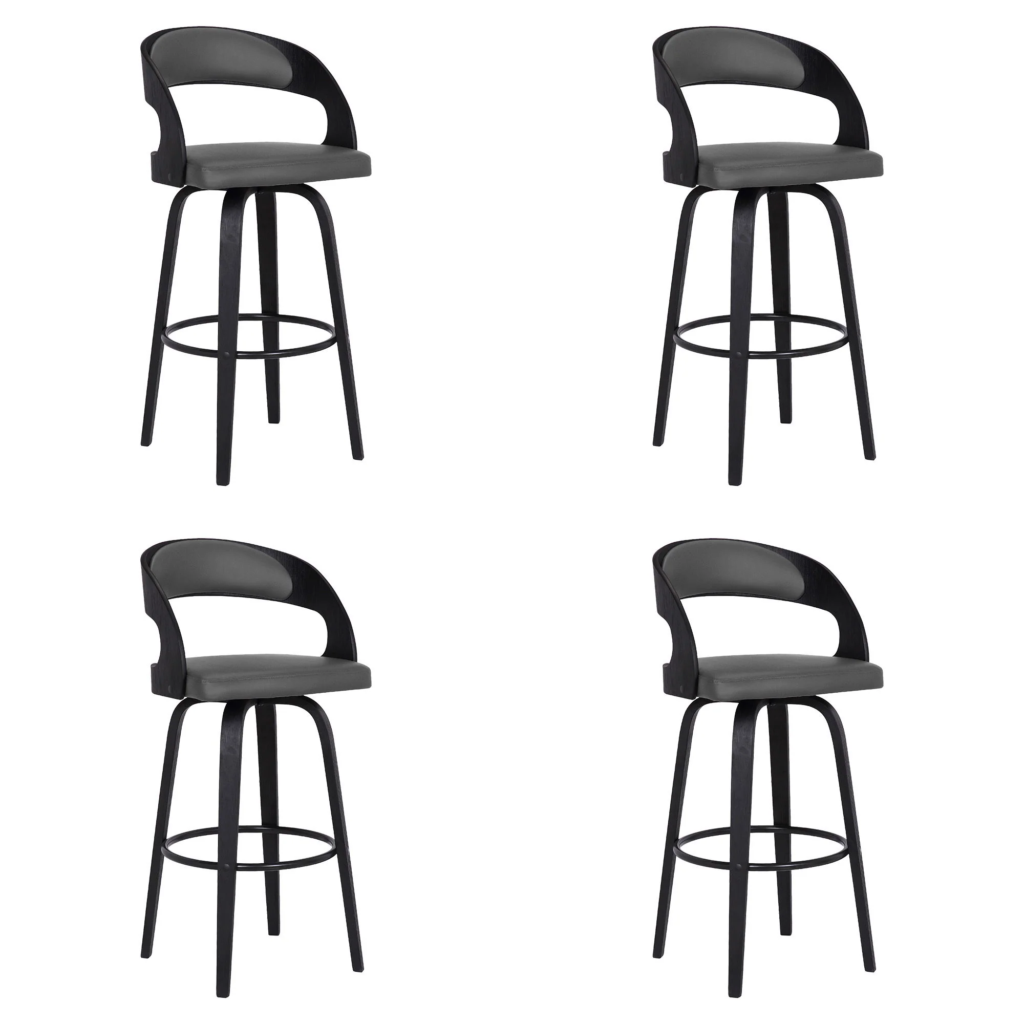 Shelly - 30" Bar Height Swivel Bar Stool With Black Frame - Image 2