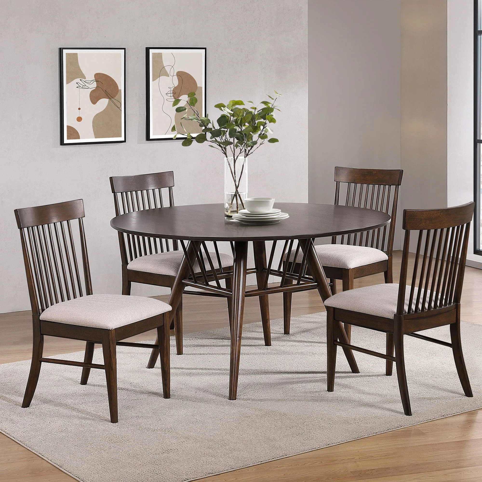 Shirley - Round Dining Table - Dark Walnut - Image 4